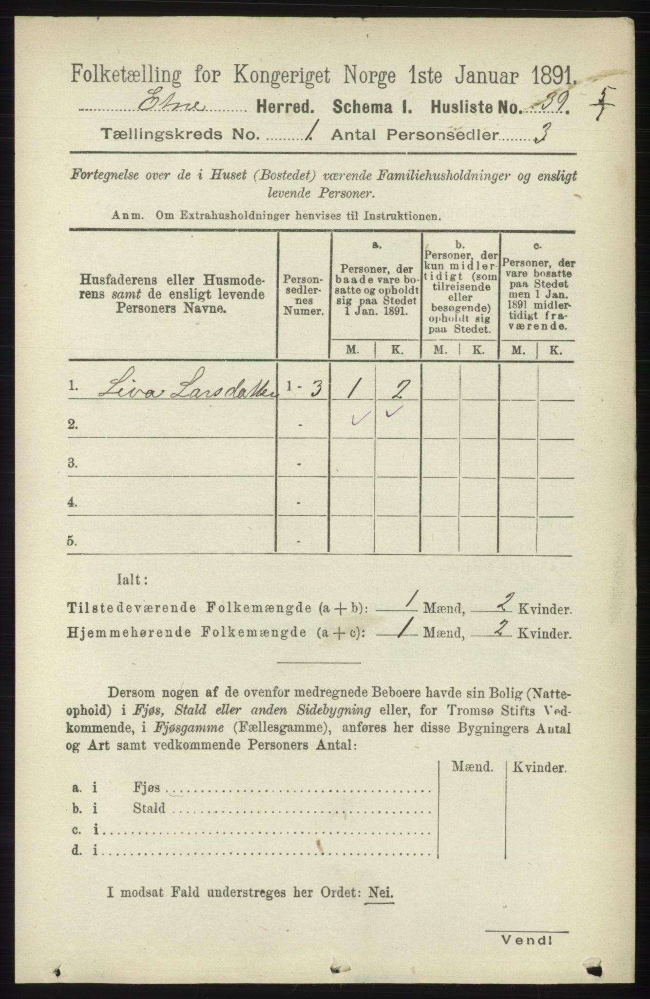 RA, Folketelling 1891 for 1211 Etne herred, 1891, s. 78