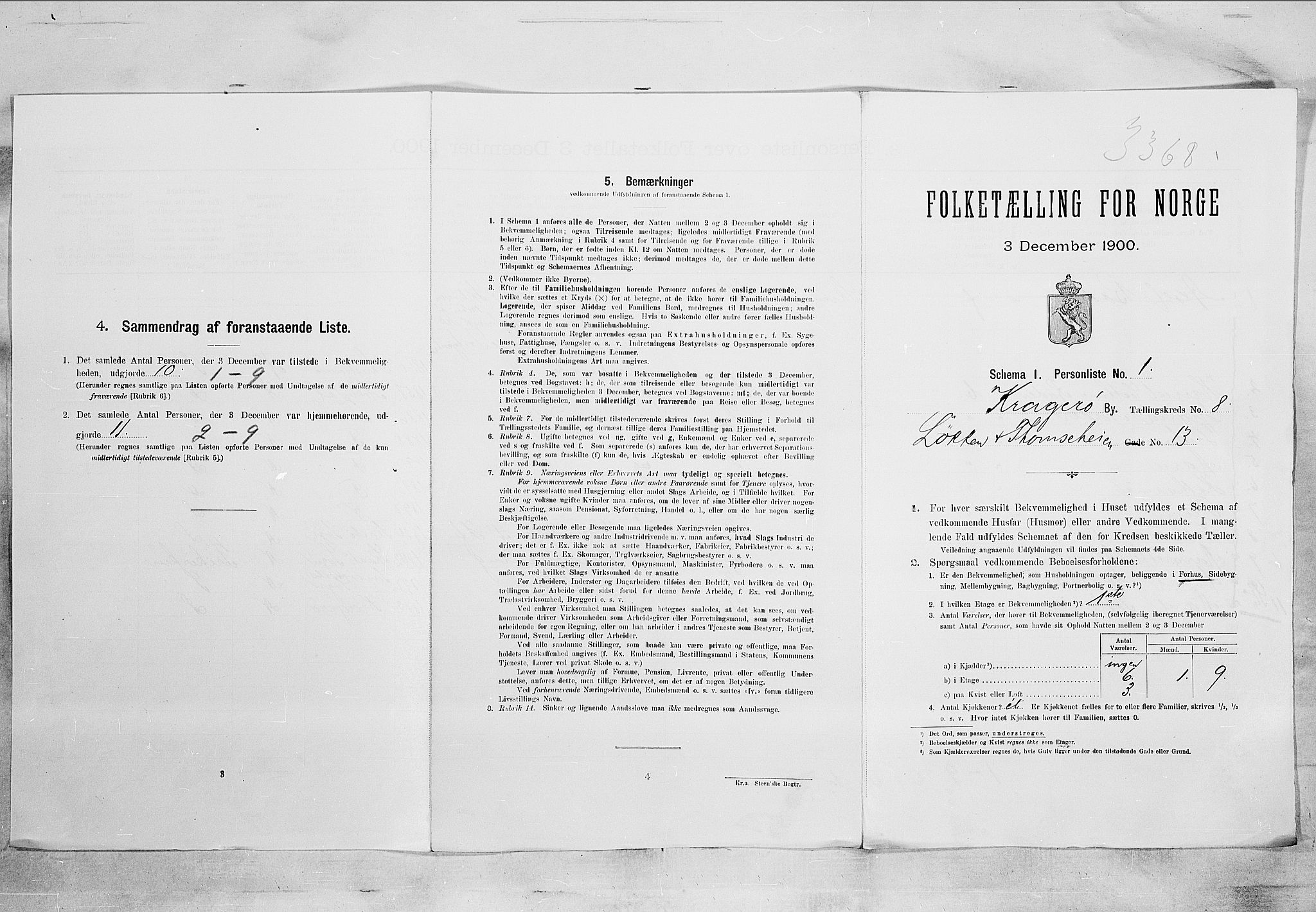 SAKO, Folketelling 1900 for 0801 Kragerø kjøpstad, 1900, s. 3872