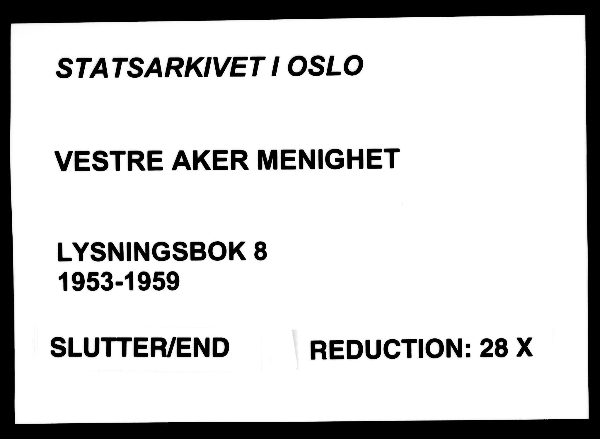 Vestre Aker prestekontor Kirkebøker, AV/SAO-A-10025/H/Ha/L0008: Lysningsprotokoll nr. 8, 1953-1959