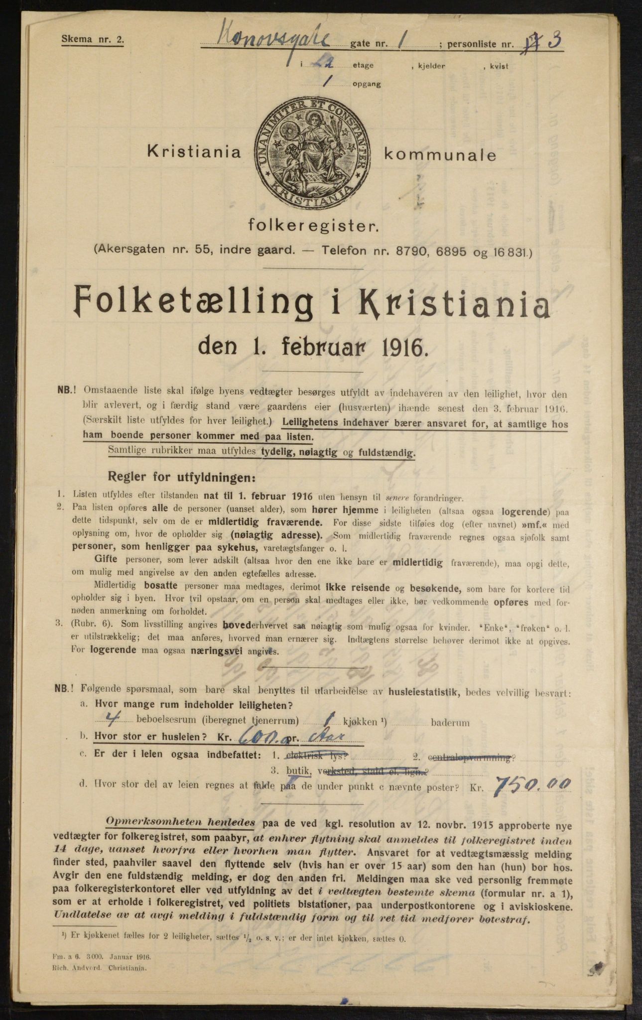 OBA, Kommunal folketelling 1.2.1916 for Kristiania, 1916, s. 54127