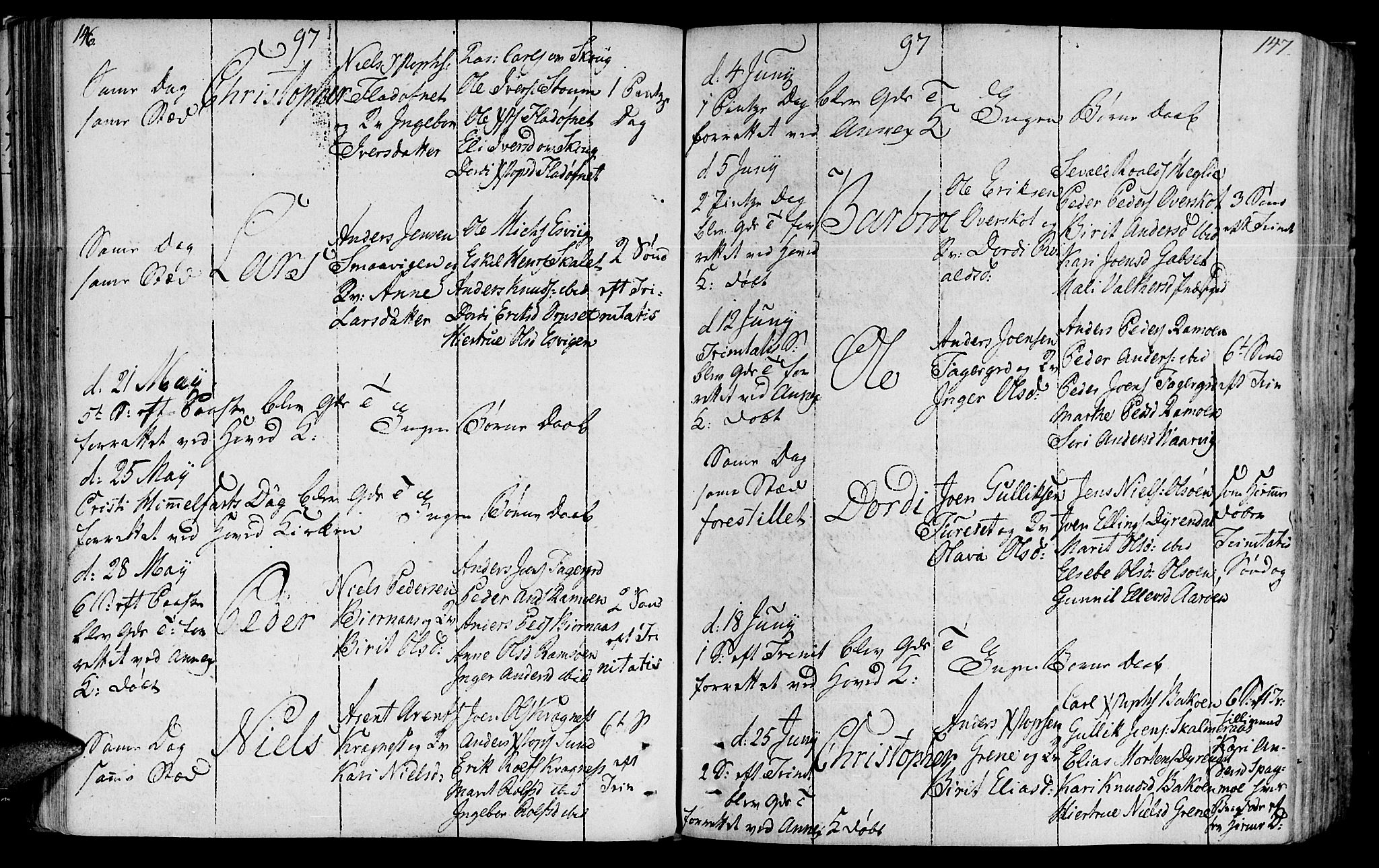 Ministerialprotokoller, klokkerbøker og fødselsregistre - Sør-Trøndelag, AV/SAT-A-1456/646/L0606: Ministerialbok nr. 646A04, 1791-1805, s. 146-147