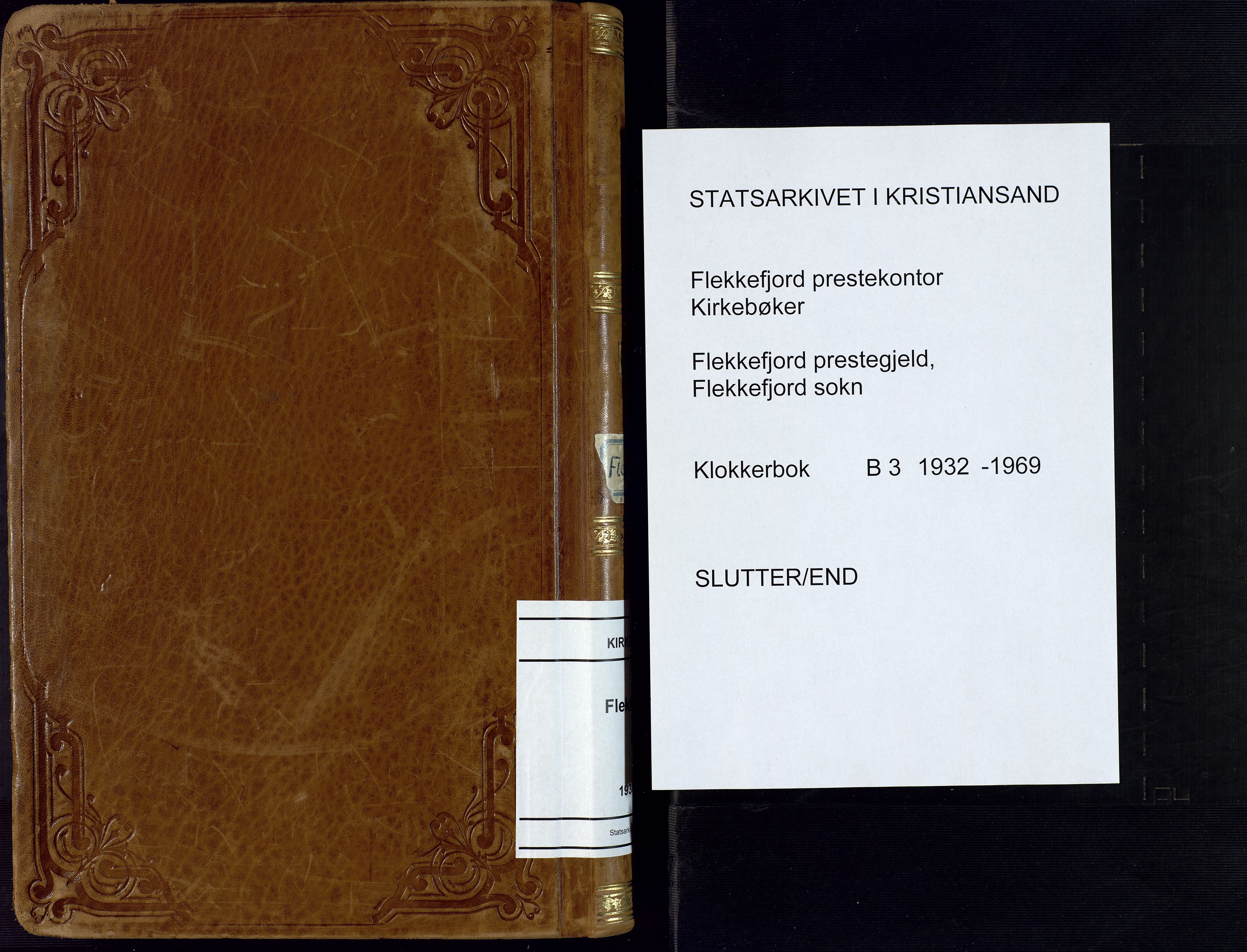 Flekkefjord sokneprestkontor, SAK/1111-0012/F/Fb/Fba/L0003: Klokkerbok nr. B 3, 1932-1969