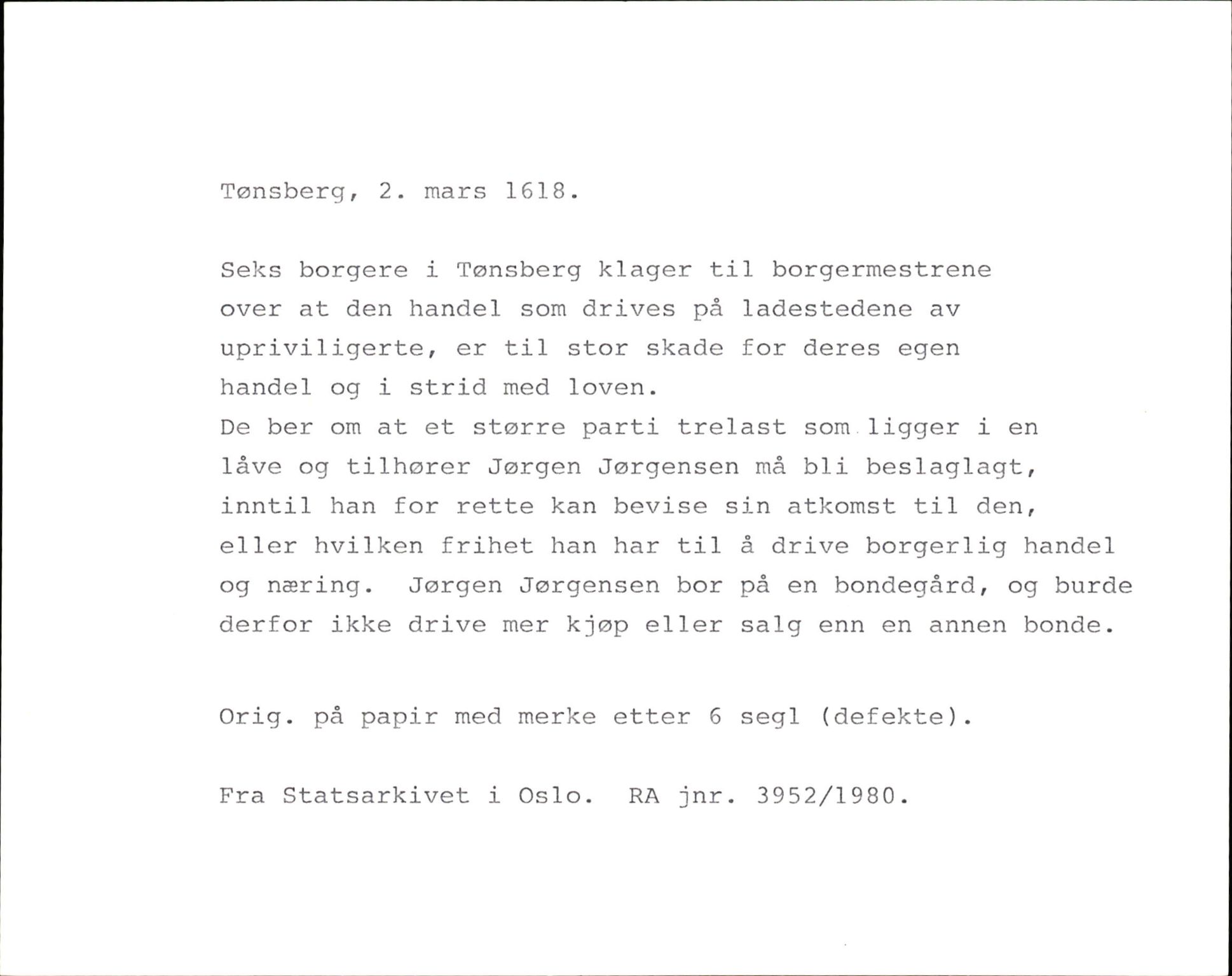 Riksarkivets diplomsamling, AV/RA-EA-5965/F35/F35k/L0002: Regestsedler: Prestearkiver fra Hedmark, Oppland, Buskerud og Vestfold, s. 753