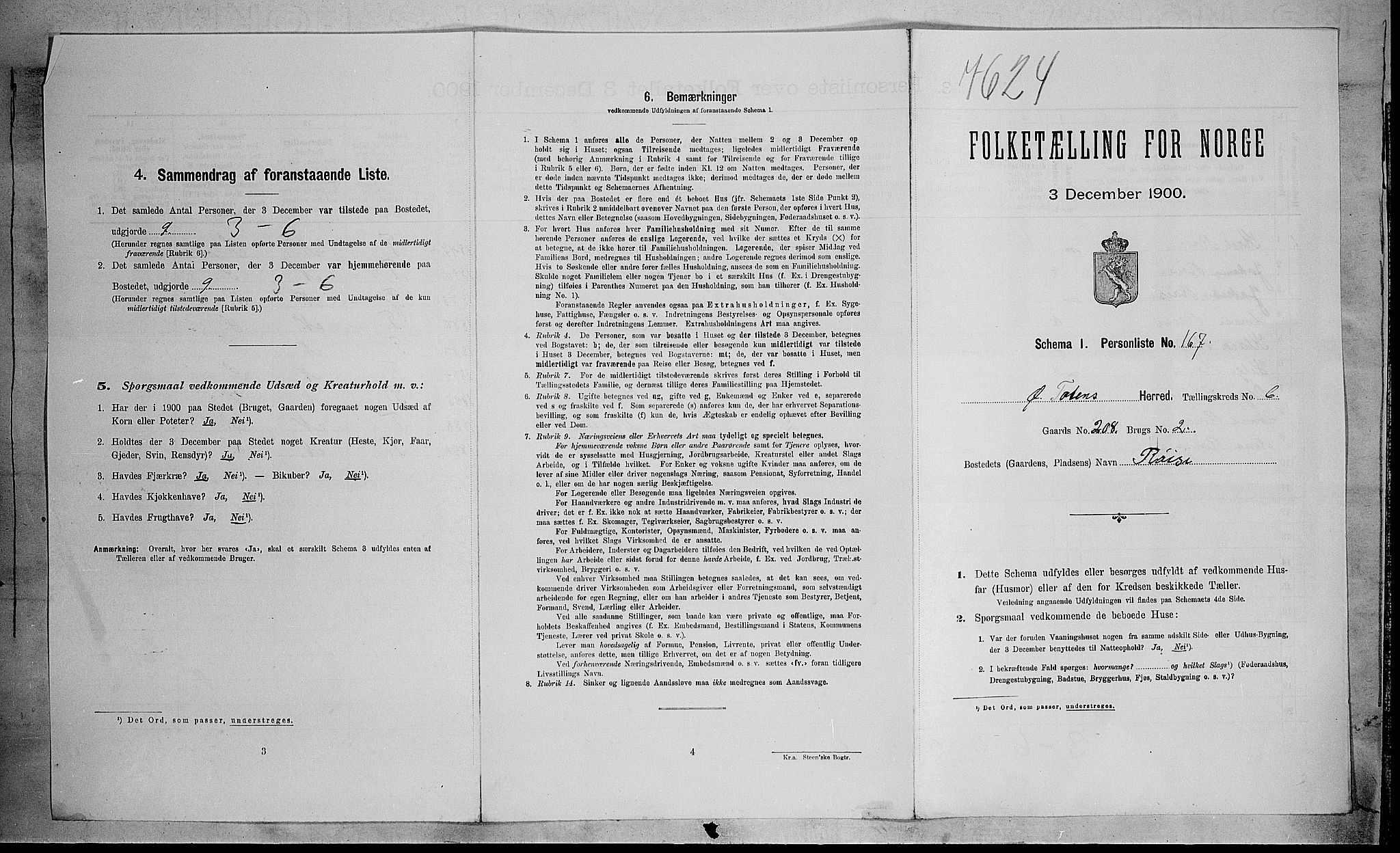 SAH, Folketelling 1900 for 0528 Østre Toten herred, 1900, s. 1723