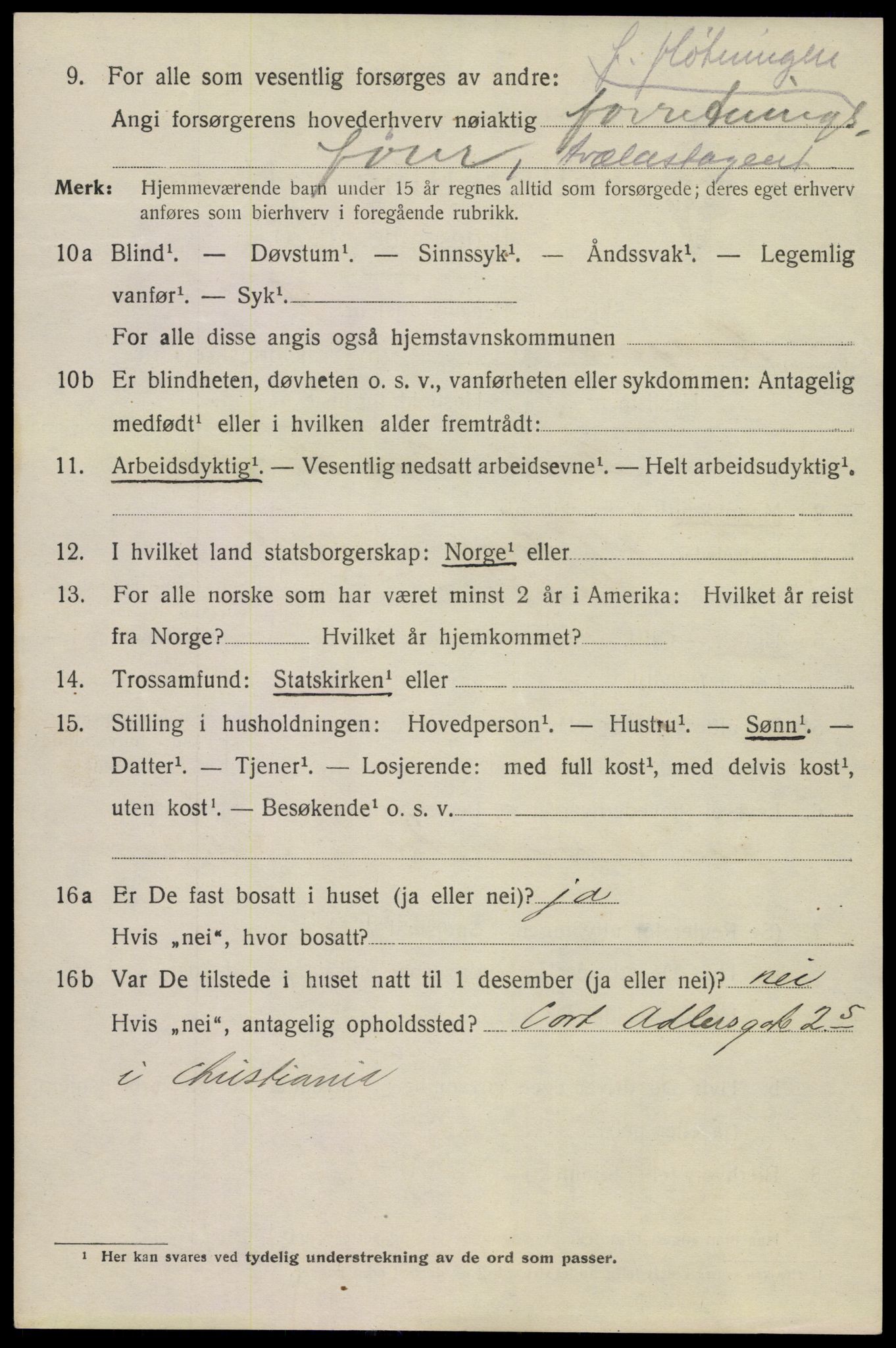 SAKO, Folketelling 1920 for 0801 Kragerø kjøpstad, 1920, s. 7274
