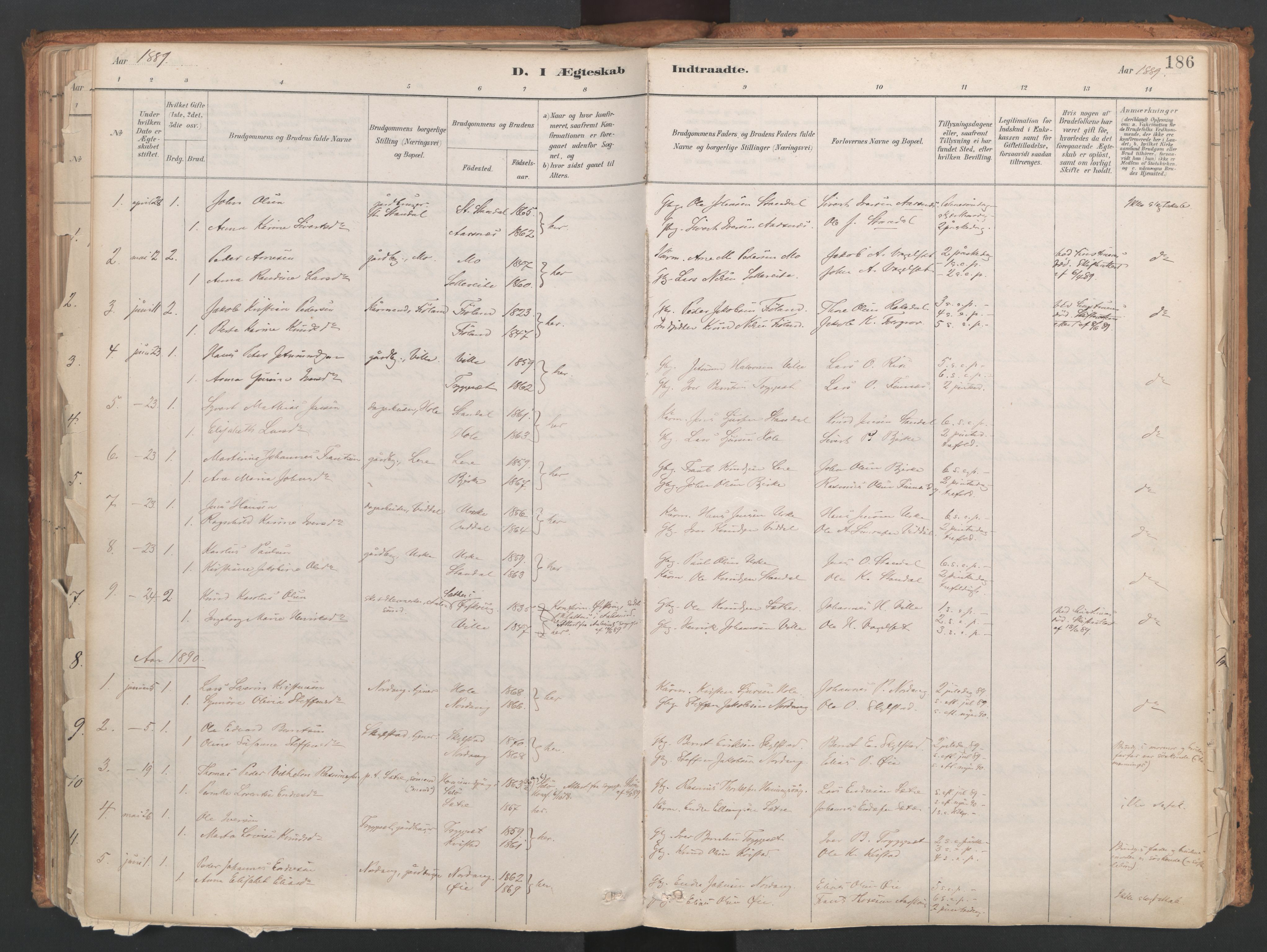 Ministerialprotokoller, klokkerbøker og fødselsregistre - Møre og Romsdal, SAT/A-1454/515/L0211: Ministerialbok nr. 515A07, 1886-1910, s. 186