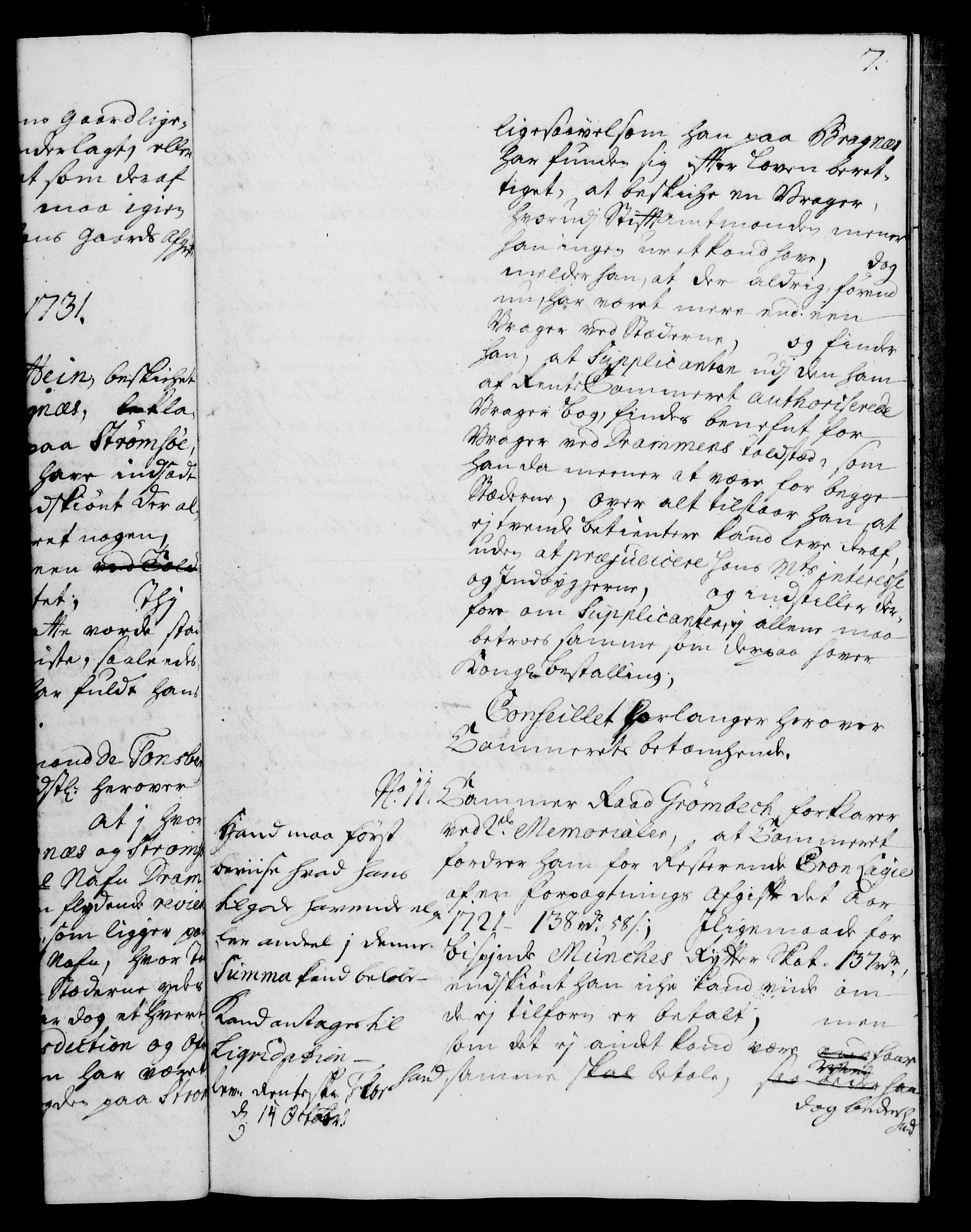 Rentekammeret, Kammerkanselliet, AV/RA-EA-3111/G/Gh/Gha/L0014: Norsk ekstraktmemorialprotokoll. Merket RK 53.59, 1731-1732, s. 7