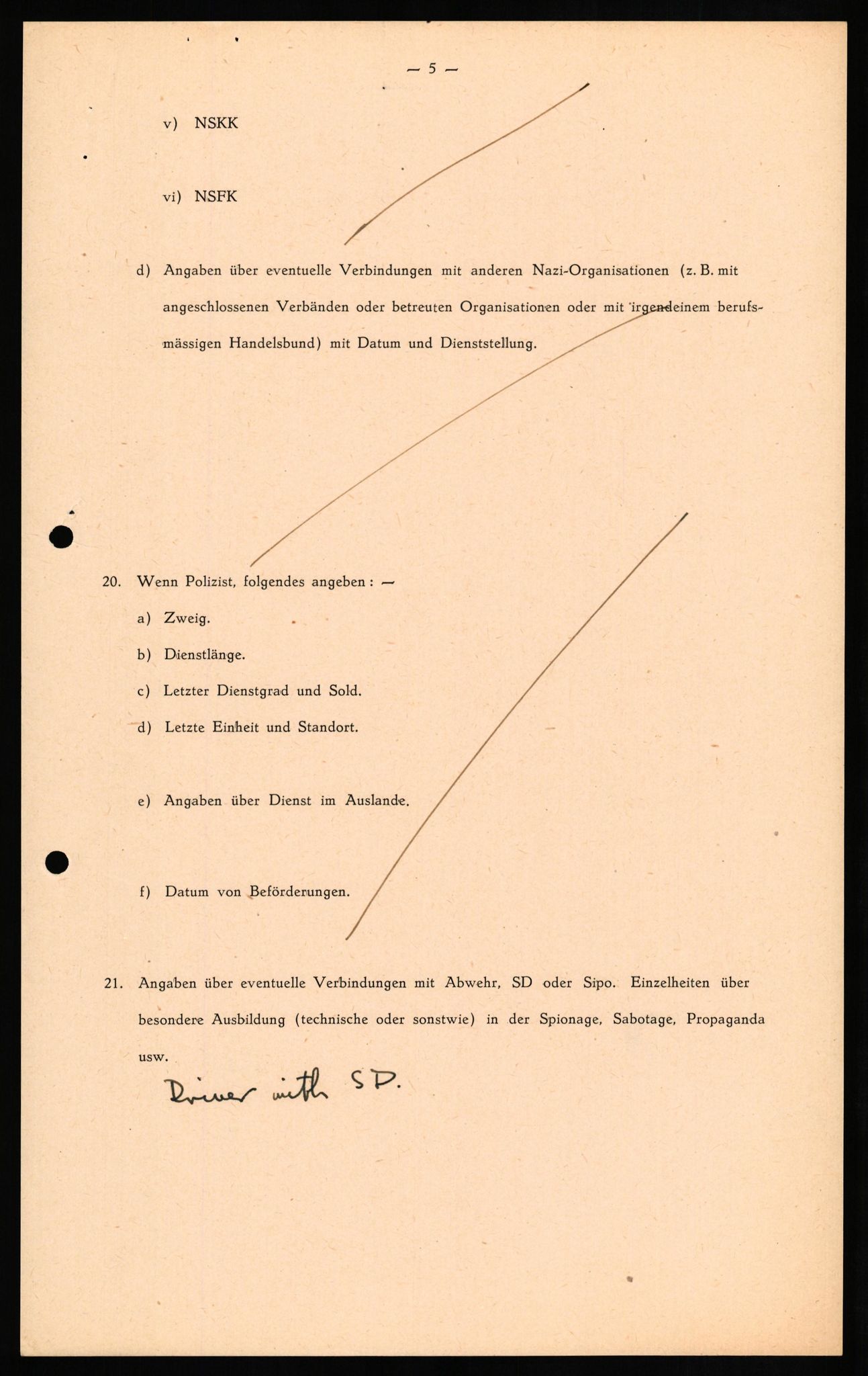 Forsvaret, Forsvarets overkommando II, AV/RA-RAFA-3915/D/Db/L0018: CI Questionaires. Tyske okkupasjonsstyrker i Norge. Tyskere., 1945-1946, s. 189