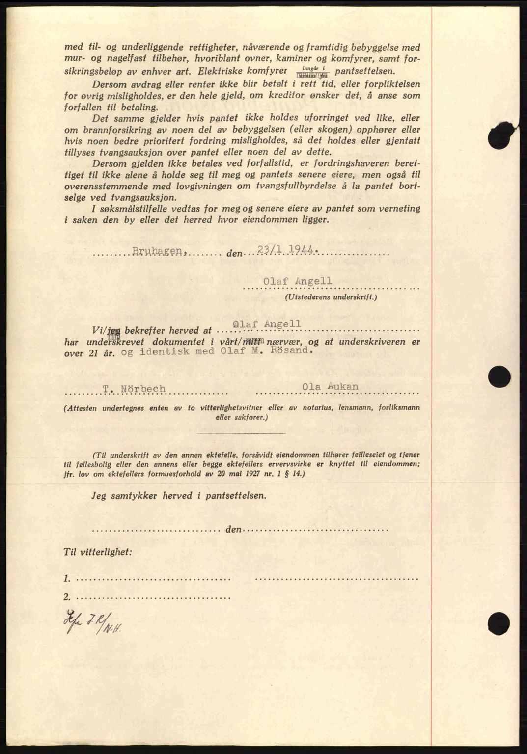 Nordmøre sorenskriveri, AV/SAT-A-4132/1/2/2Ca: Pantebok nr. B92, 1944-1945, Dagboknr: 2043/1944