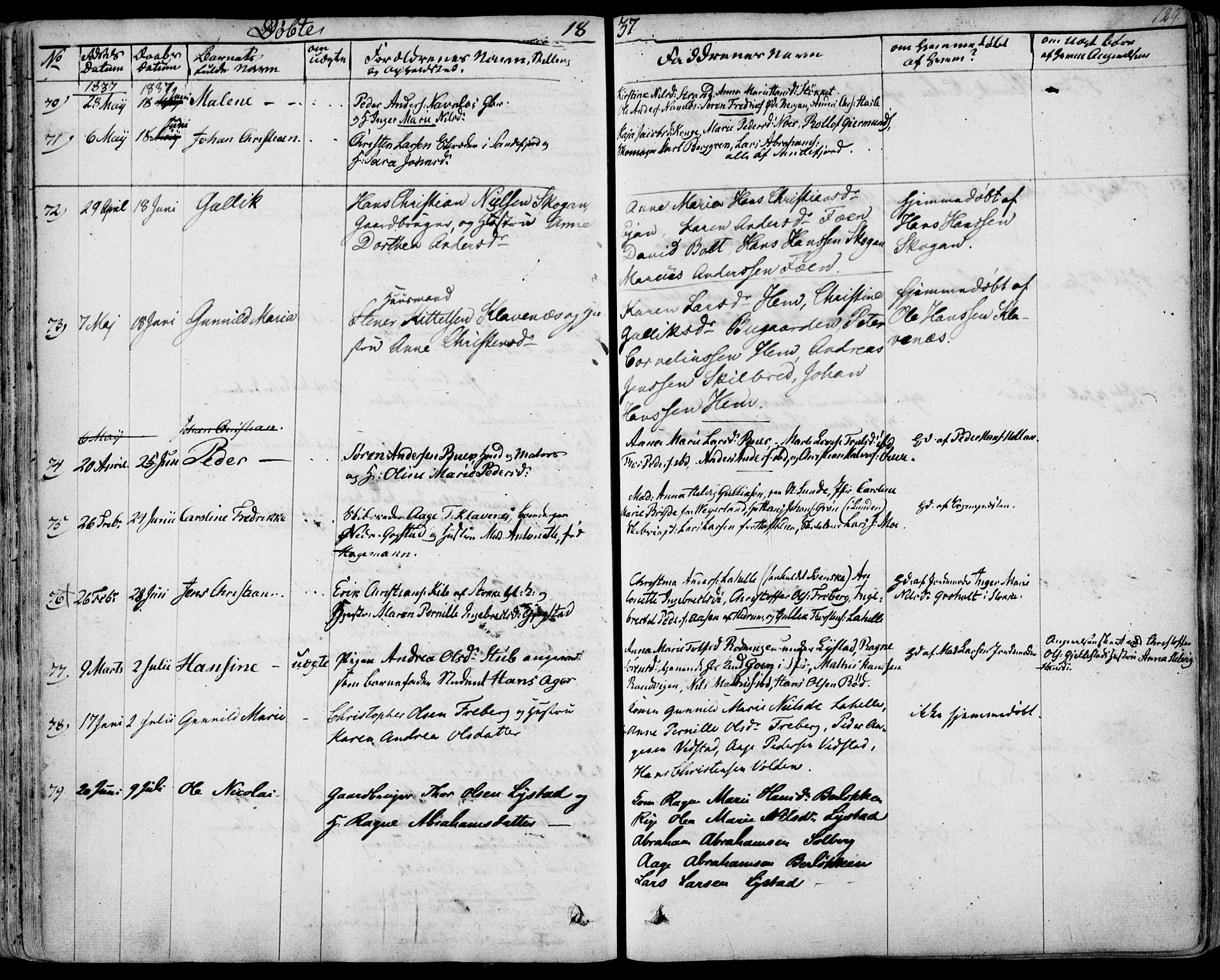 Sandar kirkebøker, AV/SAKO-A-243/F/Fa/L0005: Ministerialbok nr. 5, 1832-1847, s. 128-129