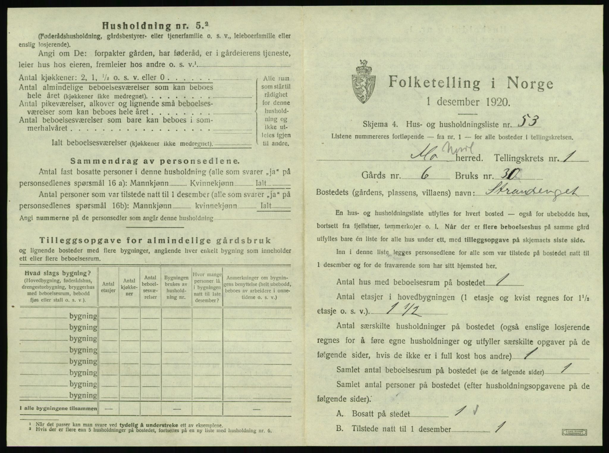 SAT, Folketelling 1920 for 1833 Mo herred, 1920, s. 170