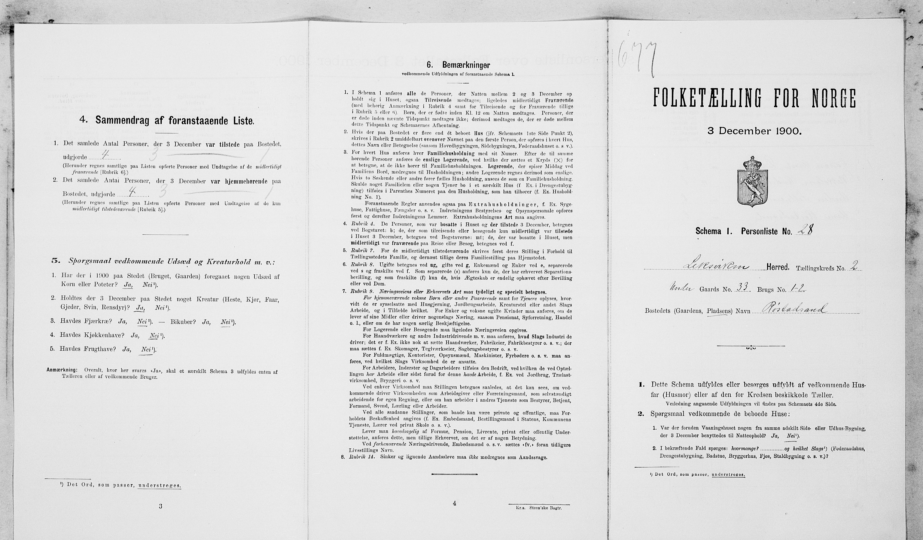 SAT, Folketelling 1900 for 1718 Leksvik herred, 1900, s. 216