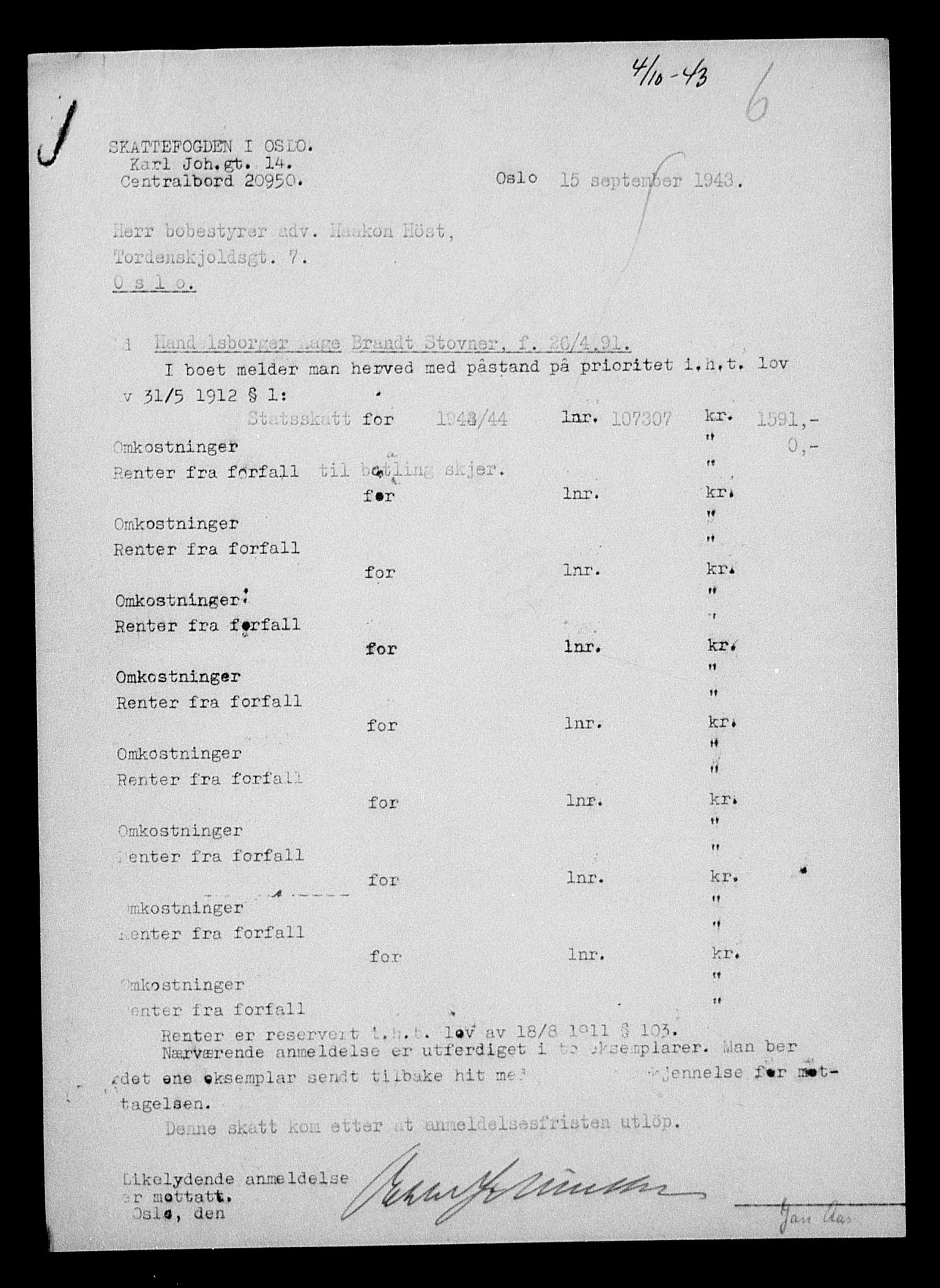 Justisdepartementet, Tilbakeføringskontoret for inndratte formuer, AV/RA-S-1564/H/Hc/Hcc/L0983: --, 1945-1947, s. 422