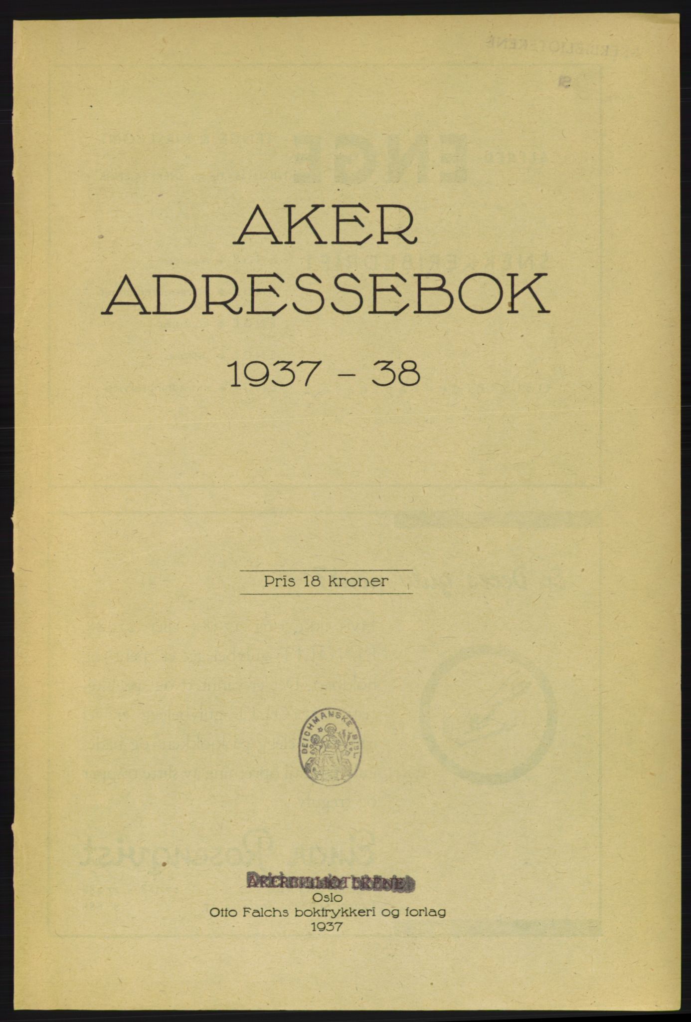 Aker adressebok/adressekalender, PUBL/001/A/006: Aker adressebok, 1937-1938