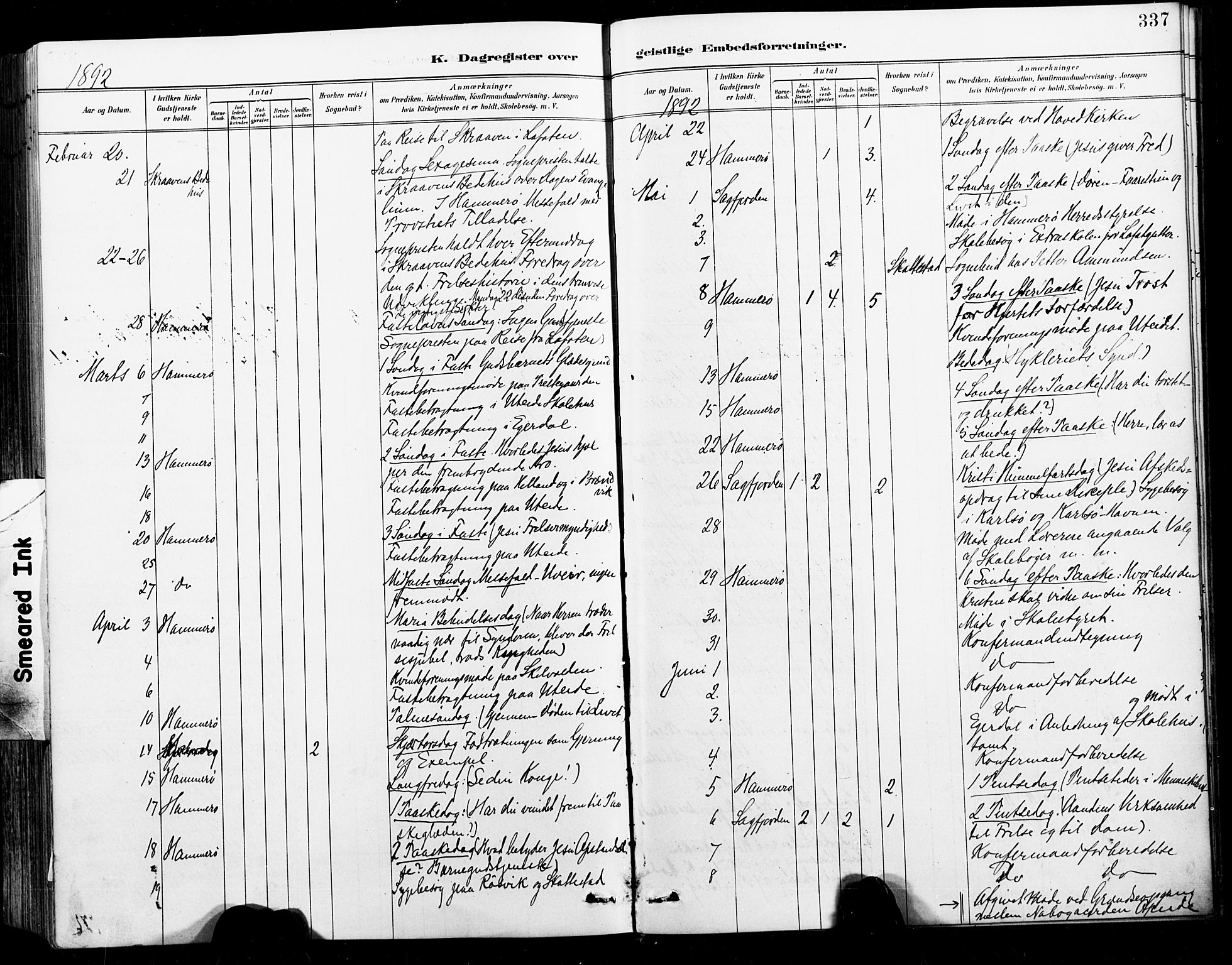 Ministerialprotokoller, klokkerbøker og fødselsregistre - Nordland, AV/SAT-A-1459/859/L0847: Ministerialbok nr. 859A07, 1890-1899, s. 337