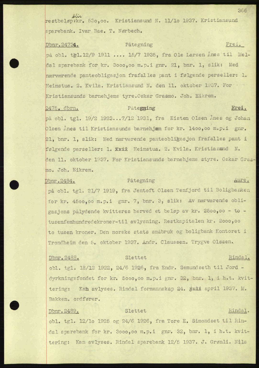 Nordmøre sorenskriveri, SAT/A-4132/1/2/2Ca: Pantebok nr. C80, 1936-1939, Dagboknr: 2473/1937
