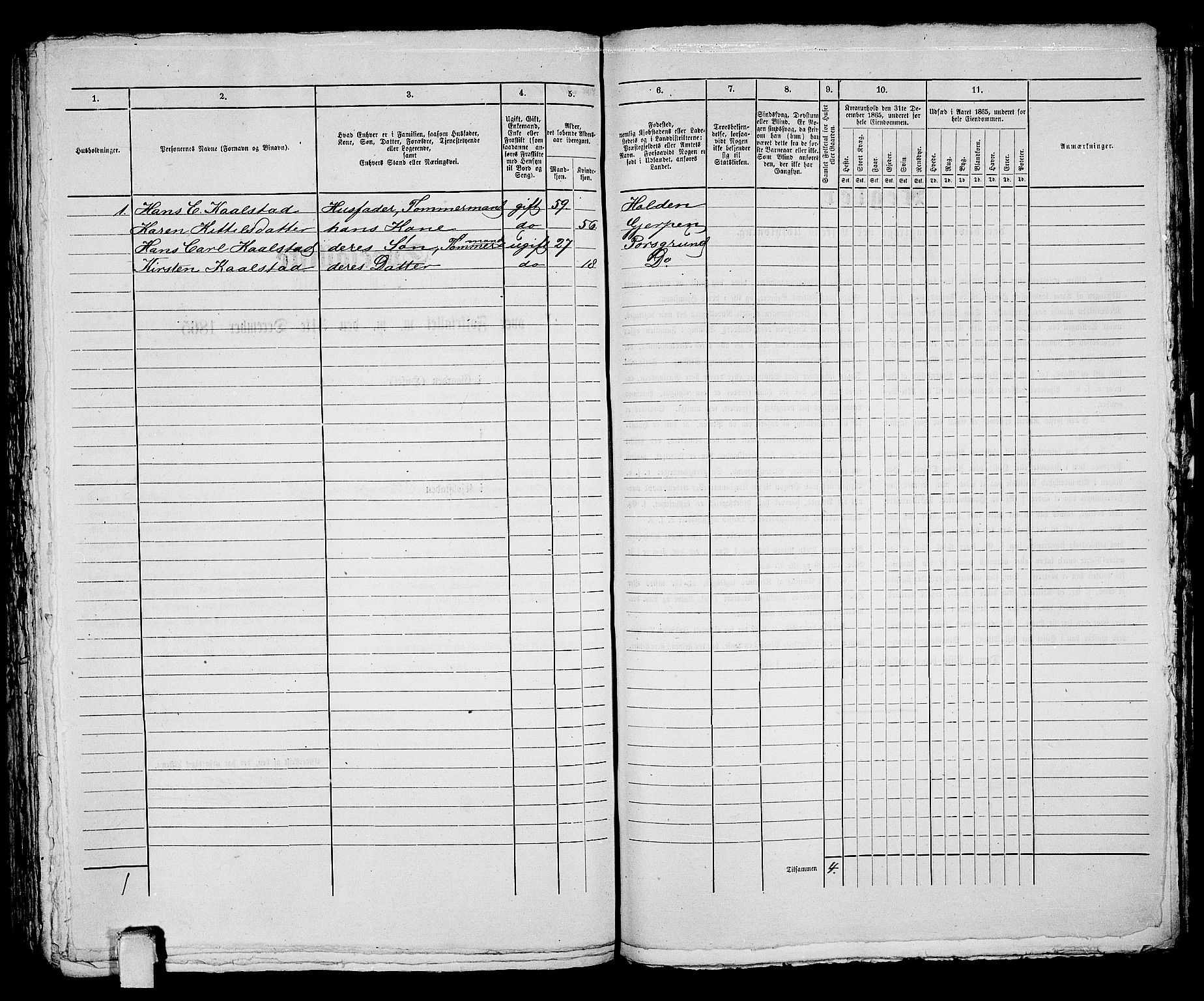 RA, Folketelling 1865 for 0805P Porsgrunn prestegjeld, 1865, s. 395