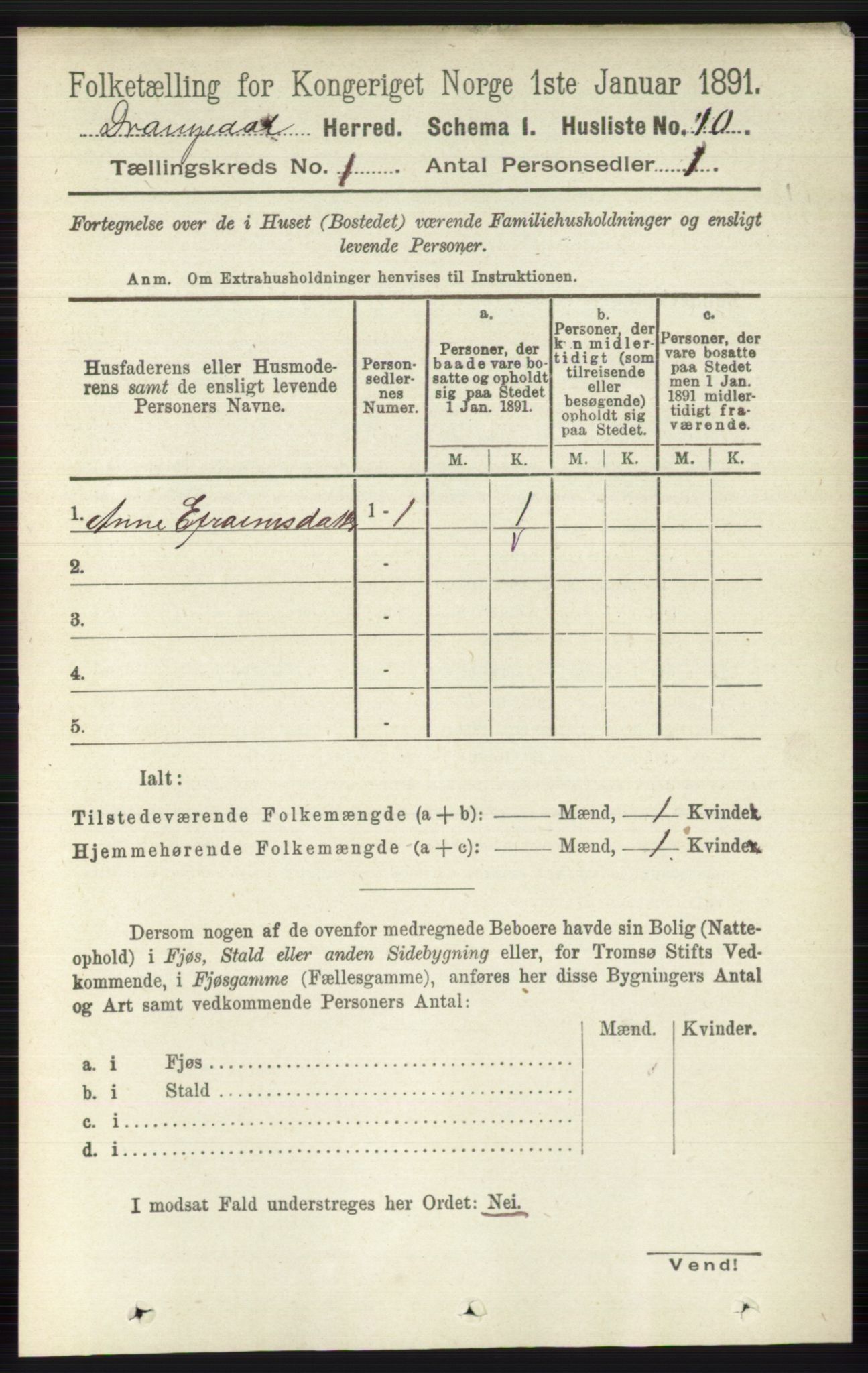 RA, Folketelling 1891 for 0817 Drangedal herred, 1891, s. 41