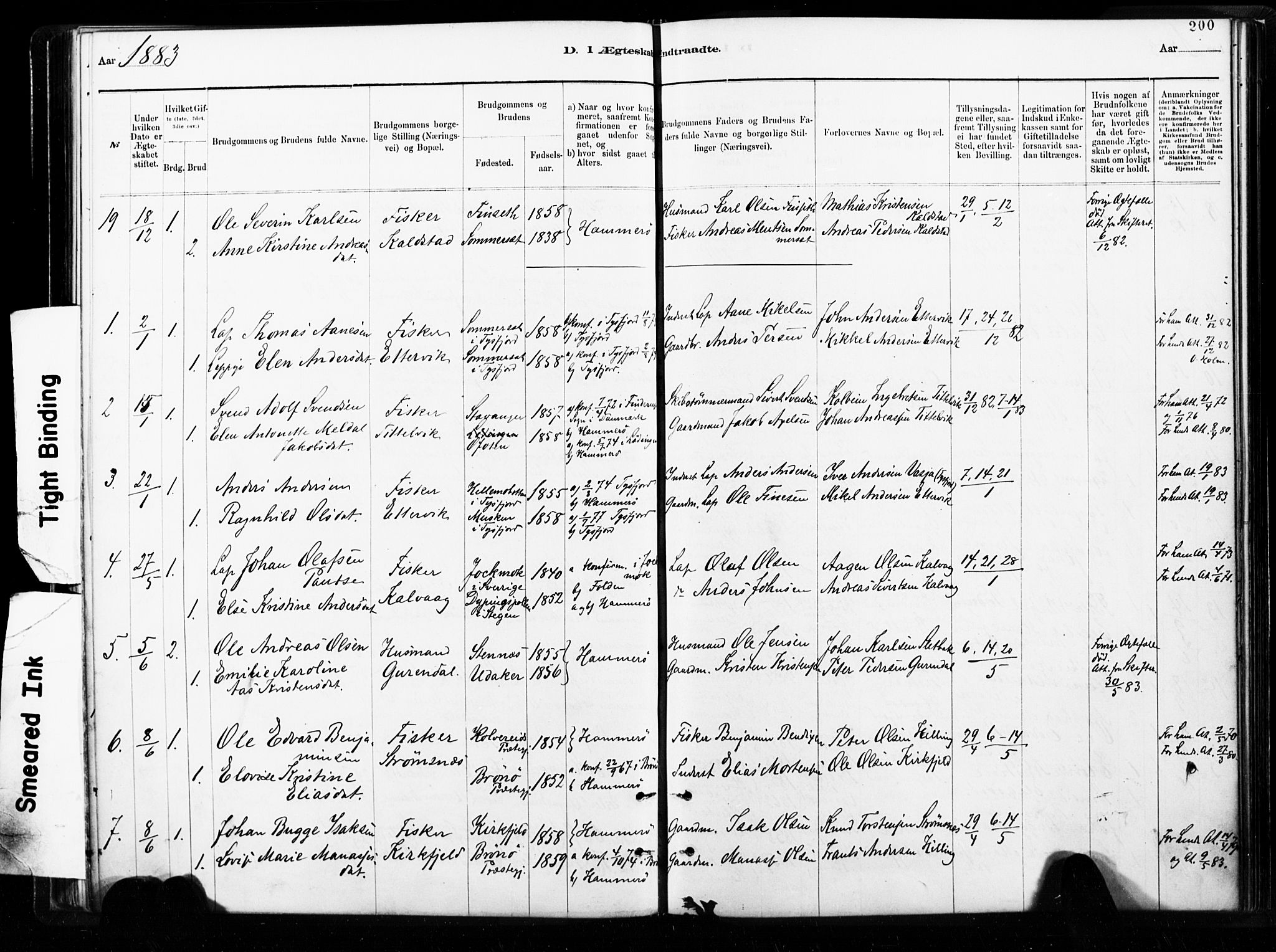 Ministerialprotokoller, klokkerbøker og fødselsregistre - Nordland, AV/SAT-A-1459/859/L0846: Ministerialbok nr. 859A06, 1878-1889, s. 200