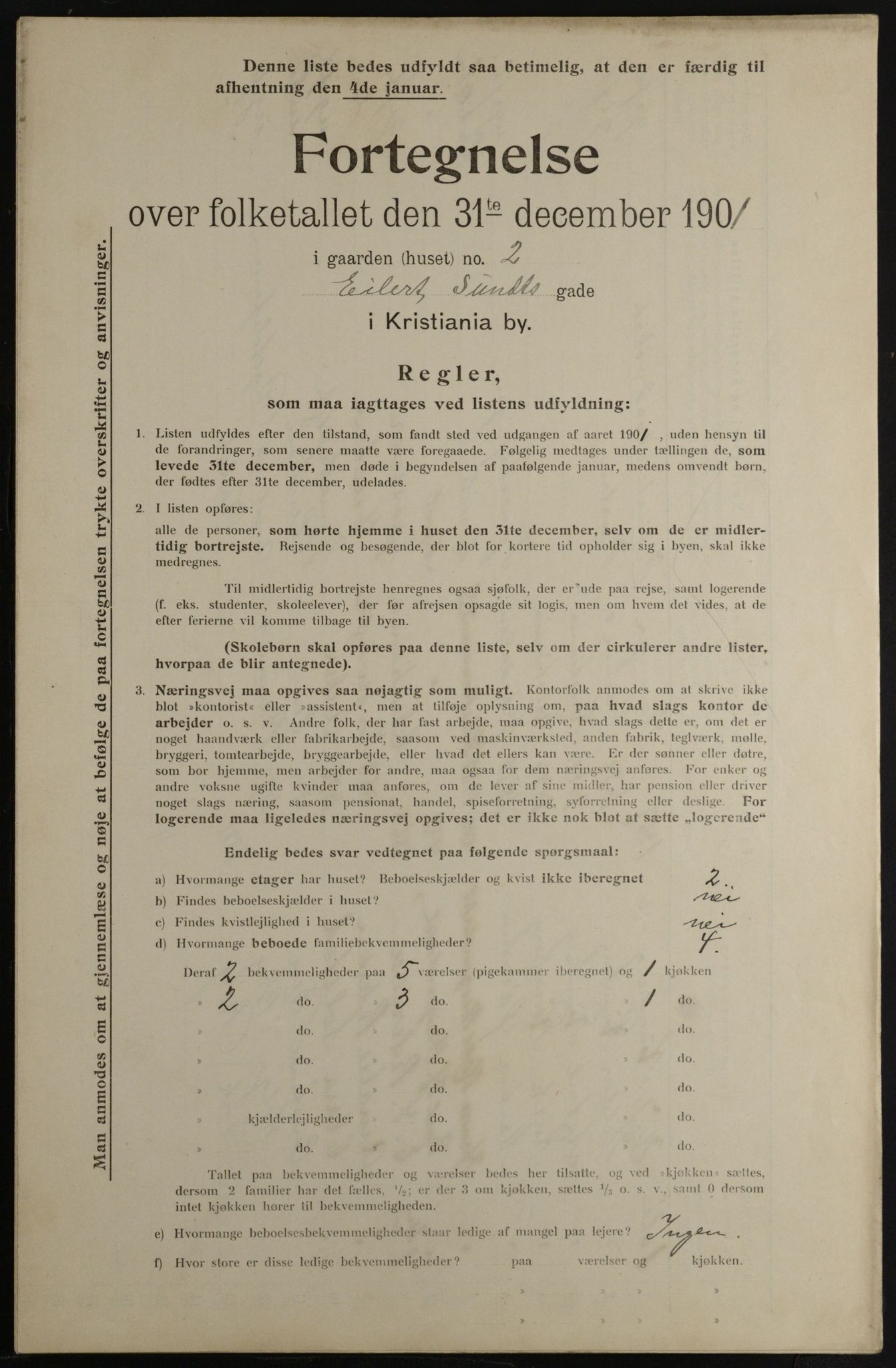 OBA, Kommunal folketelling 31.12.1901 for Kristiania kjøpstad, 1901, s. 3024