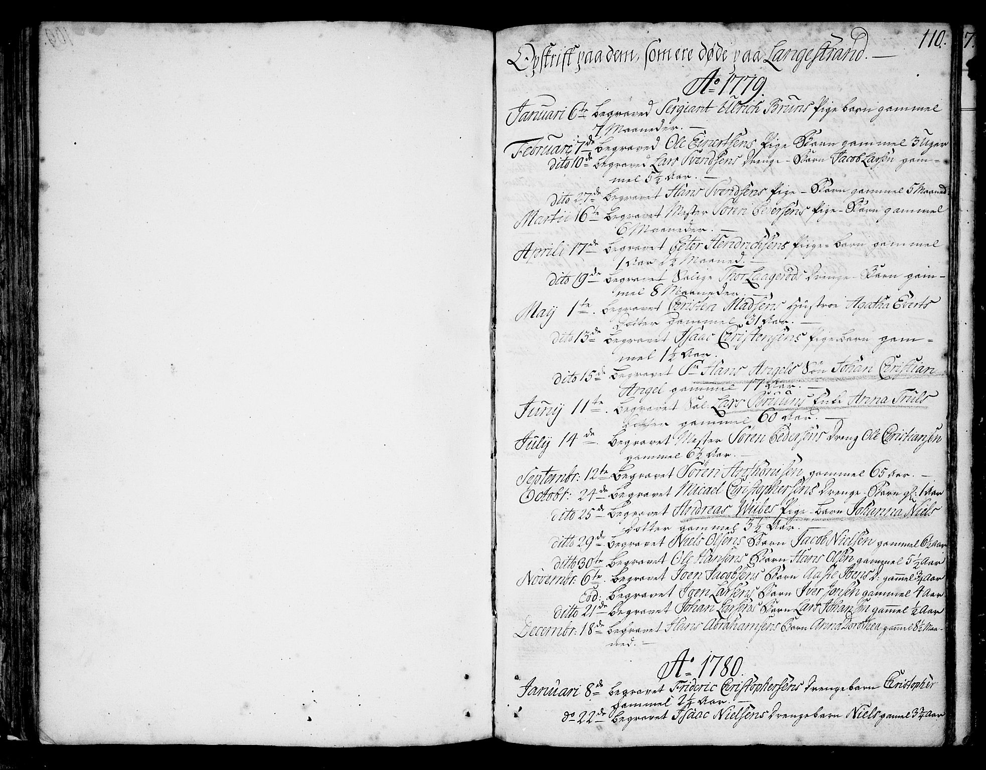 Larvik kirkebøker, SAKO/A-352/F/Fb/L0001: Ministerialbok nr. II 1, 1779-1817, s. 110