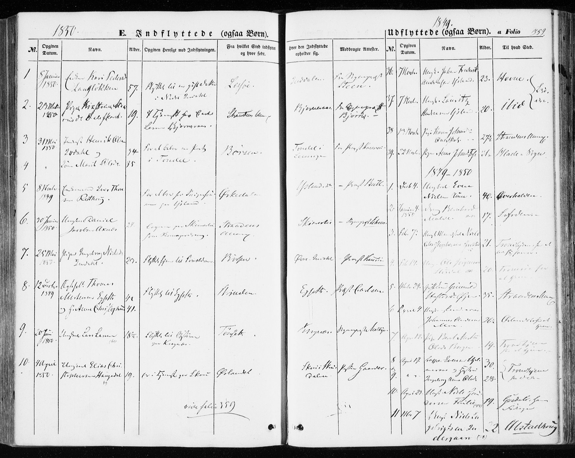 Ministerialprotokoller, klokkerbøker og fødselsregistre - Sør-Trøndelag, SAT/A-1456/646/L0611: Ministerialbok nr. 646A09, 1848-1857, s. 359