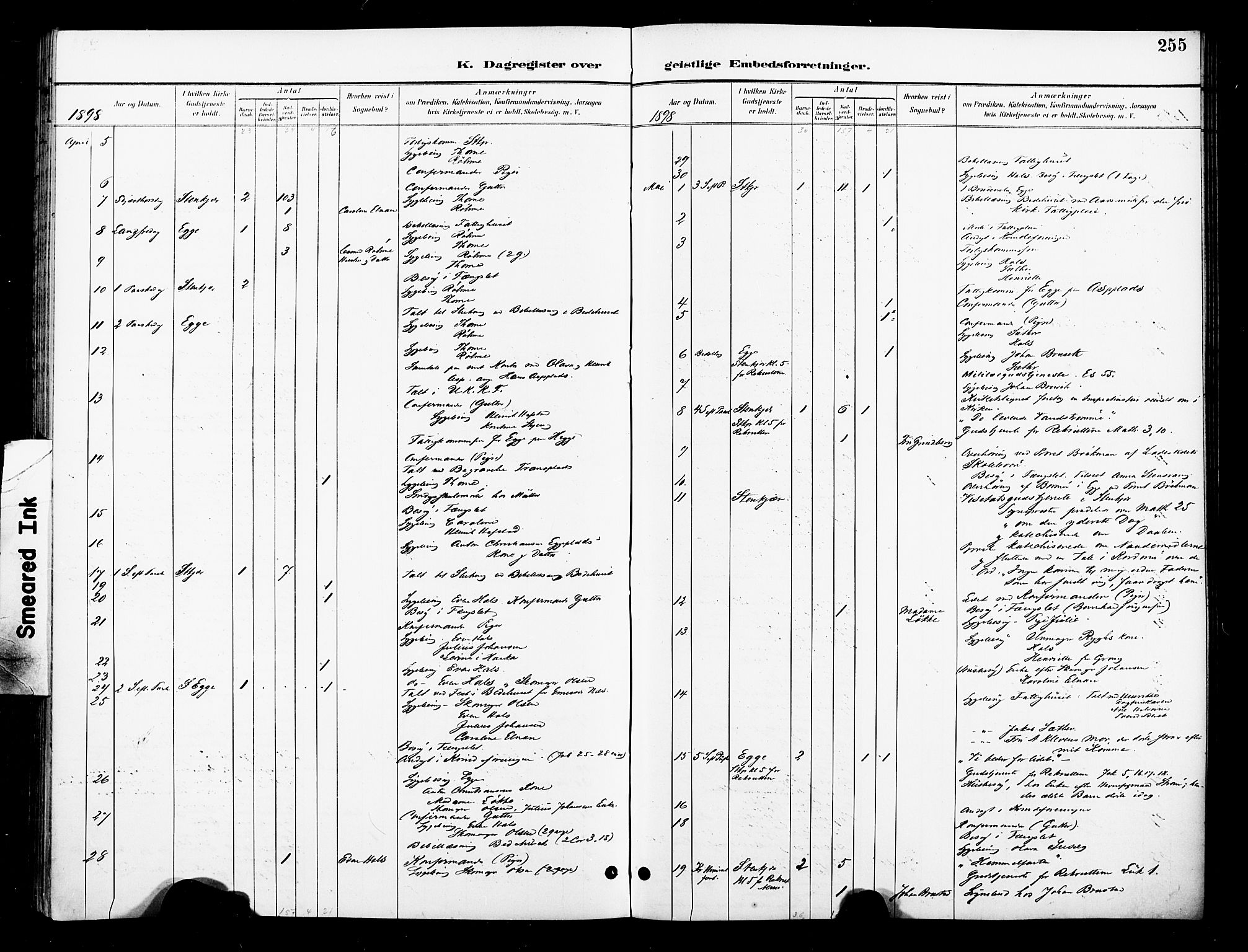 Ministerialprotokoller, klokkerbøker og fødselsregistre - Nord-Trøndelag, SAT/A-1458/739/L0372: Ministerialbok nr. 739A04, 1895-1903, s. 255