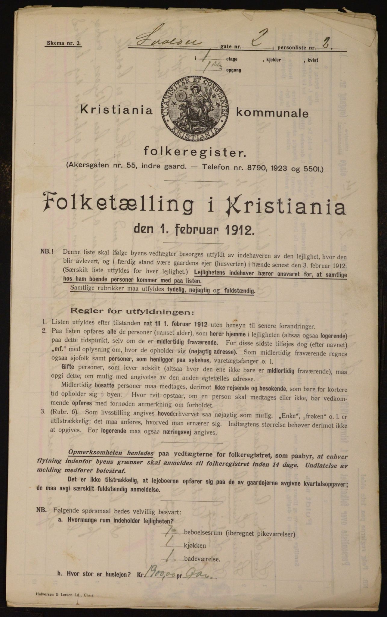 OBA, Kommunal folketelling 1.2.1912 for Kristiania, 1912, s. 106267