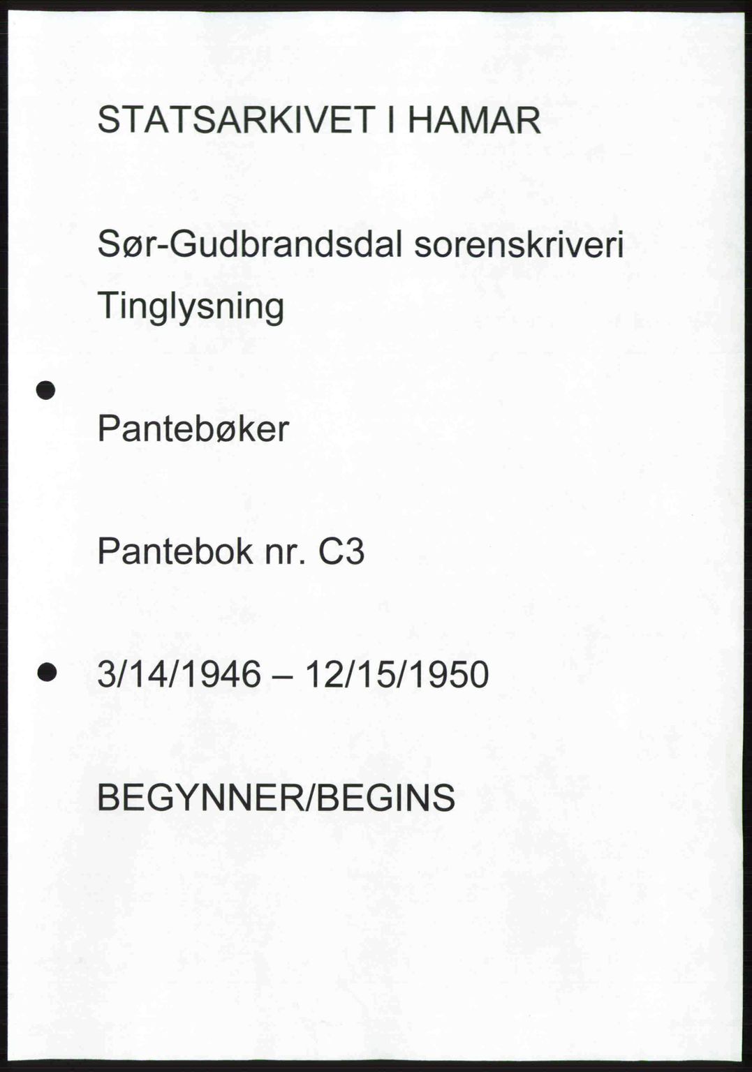 Sør-Gudbrandsdal tingrett, SAH/TING-004/H/Hb/Hbf/L0005: Pantebok nr. C3b, 1946-1950