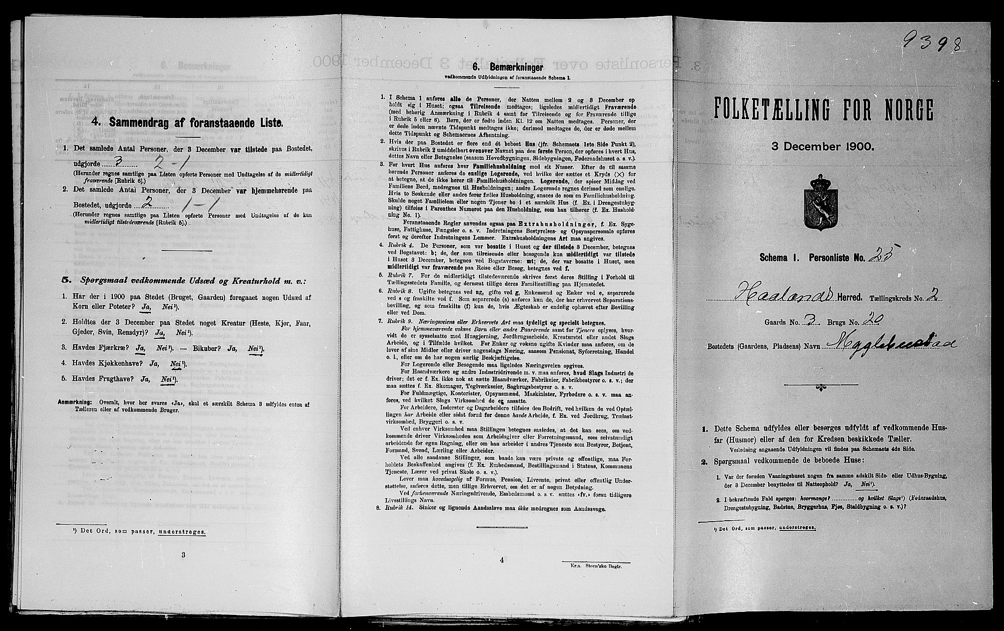 SAST, Folketelling 1900 for 1124 Haaland herred, 1900, s. 419