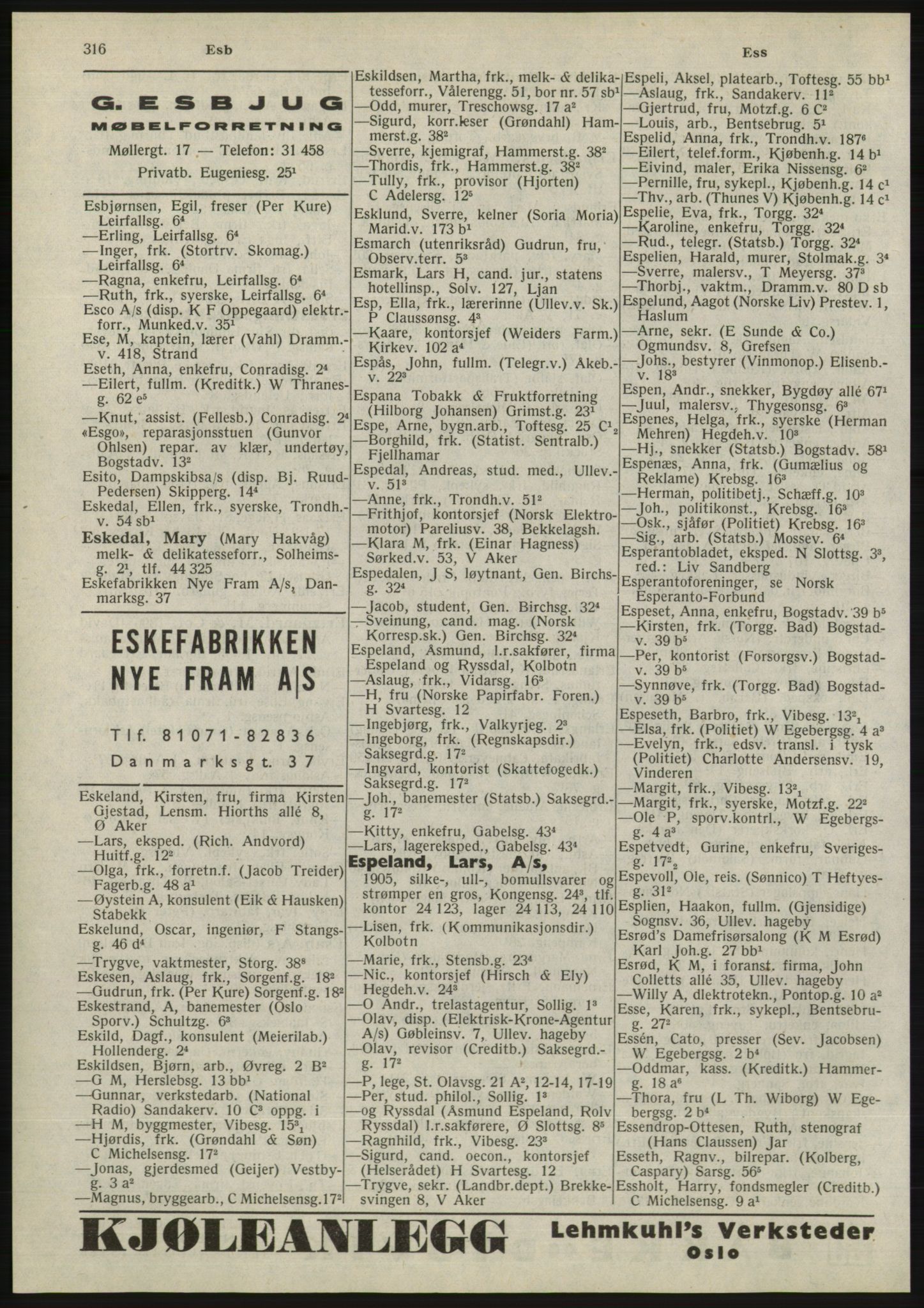 Kristiania/Oslo adressebok, PUBL/-, 1945, s. 312