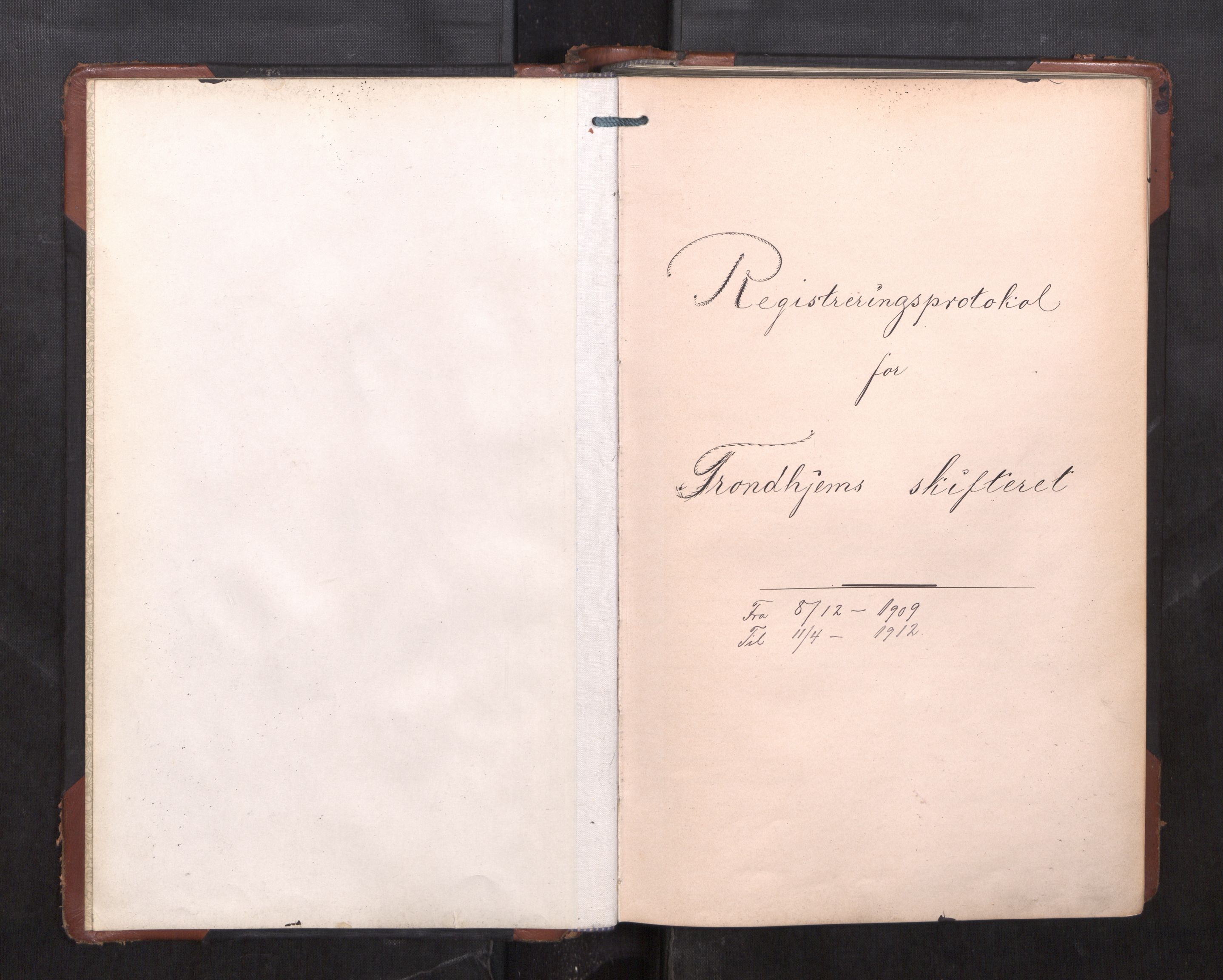 Trondheim byfogd, AV/SAT-A-0003/1/3/3C/L0029: Skifteregistreringsprotokoll - 8/12-11/4. (u/ register), 1909-1912