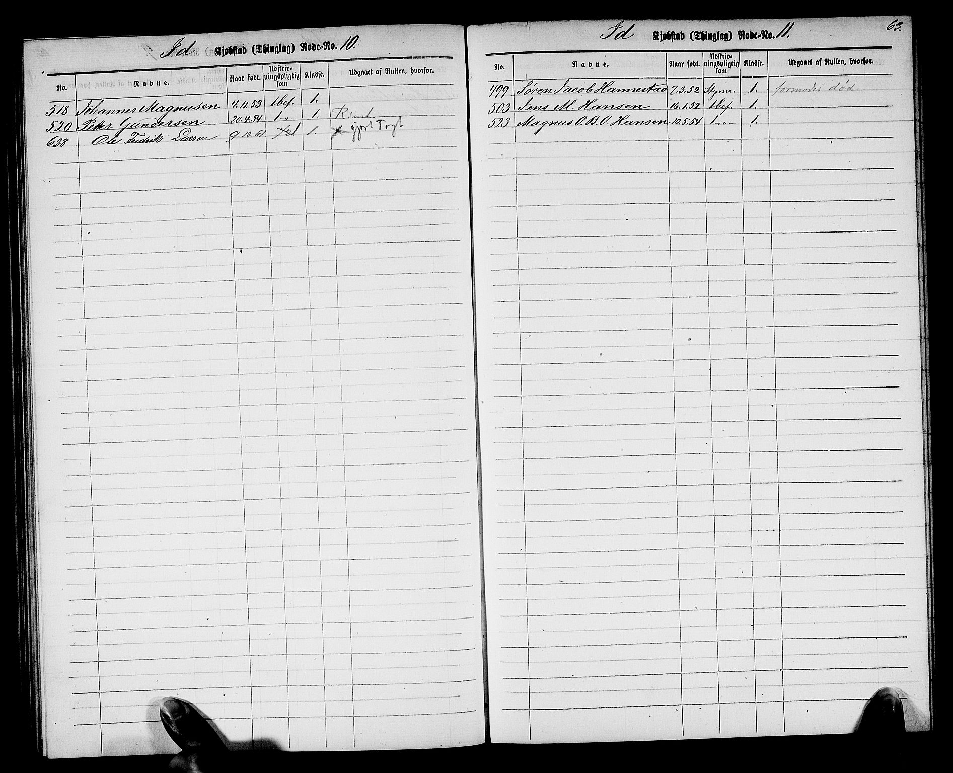 Halden mønstringskontor, SAO/A-10569a/F/Fc/Fcc/L0001: Utskrivningsregisterrulle, 1880, s. 62