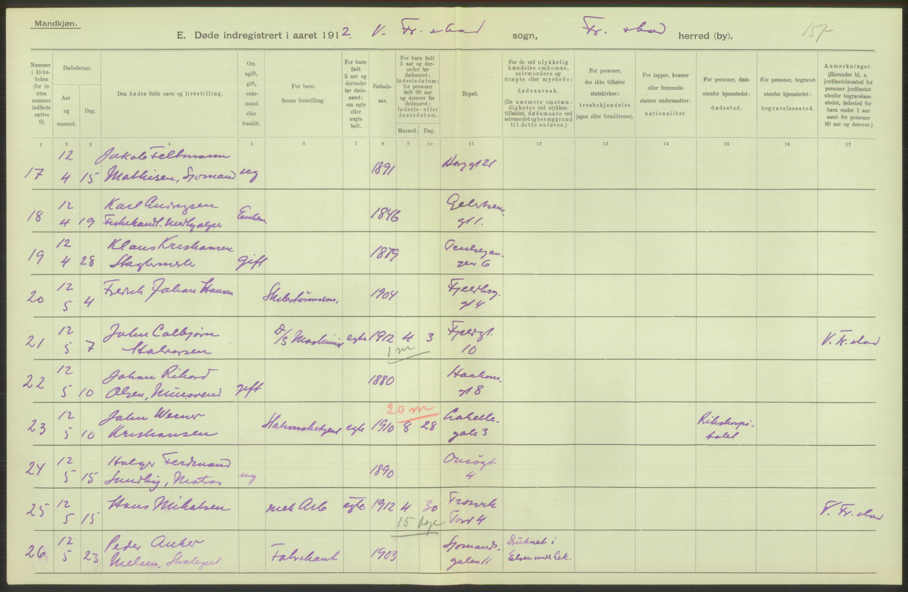 Statistisk sentralbyrå, Sosiodemografiske emner, Befolkning, AV/RA-S-2228/D/Df/Dfb/Dfbb/L0003: Smålenenes amt:  Døde. Bygder og byer., 1912, s. 36