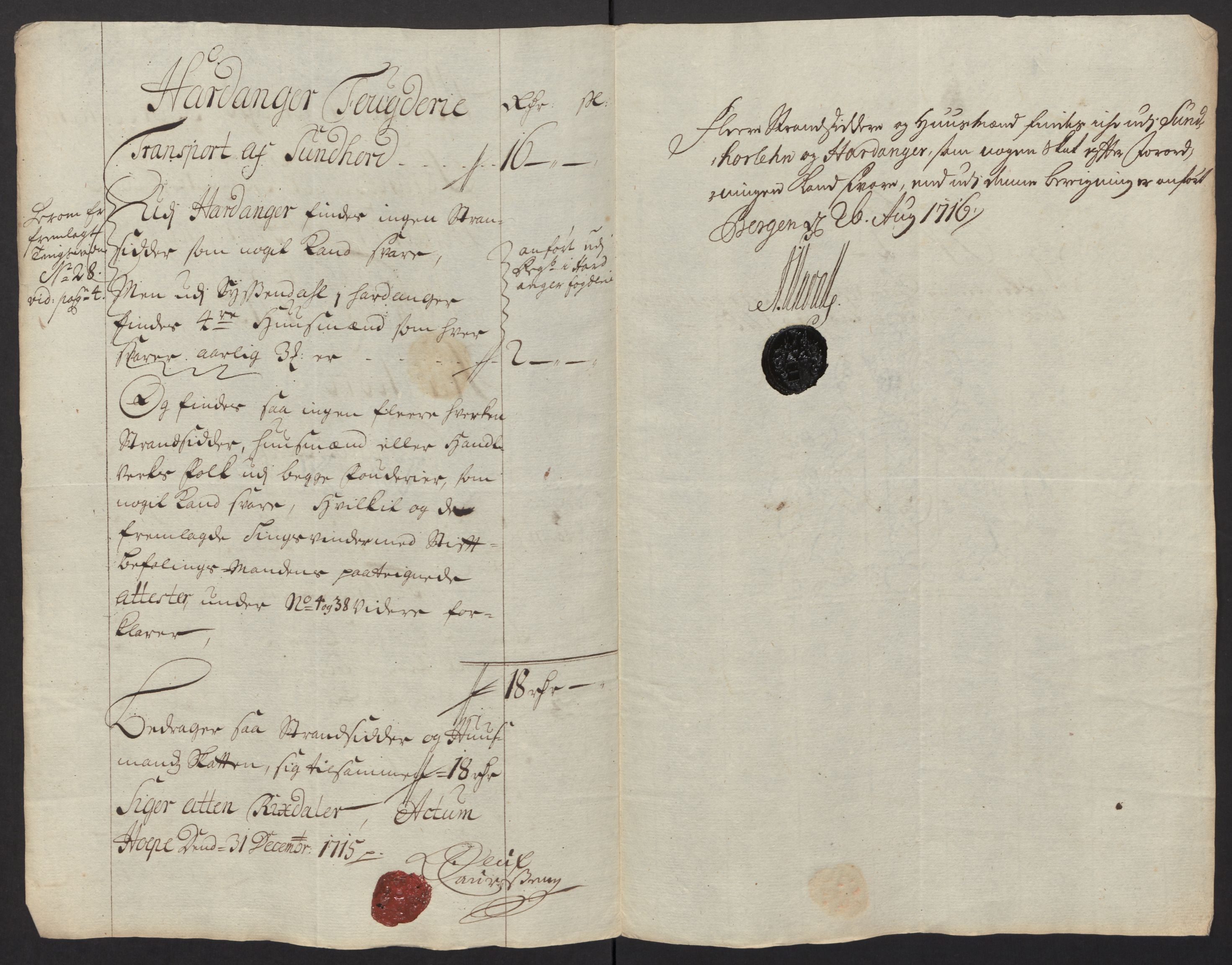 Rentekammeret inntil 1814, Reviderte regnskaper, Fogderegnskap, AV/RA-EA-4092/R48/L2991: Fogderegnskap Sunnhordland og Hardanger, 1715, s. 37