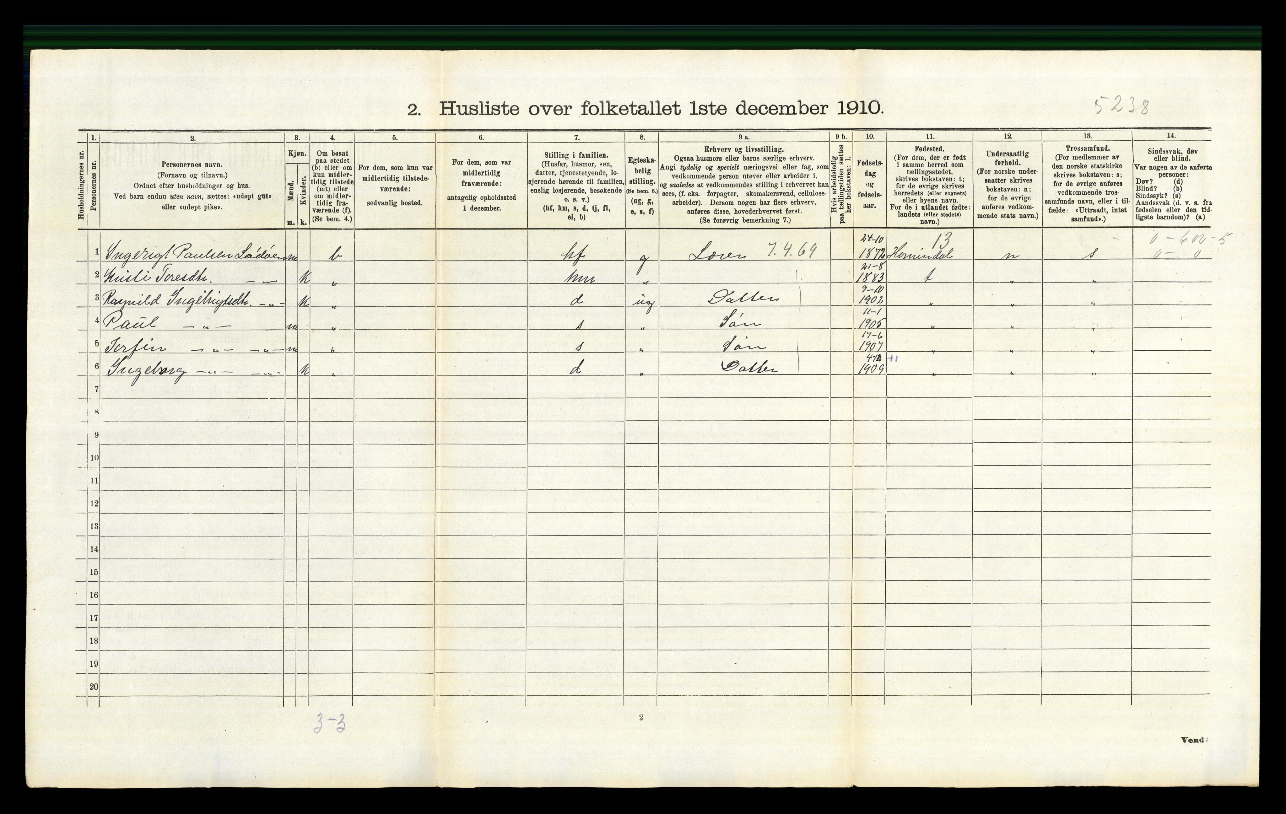 RA, Folketelling 1910 for 0616 Nes herred, 1910, s. 899