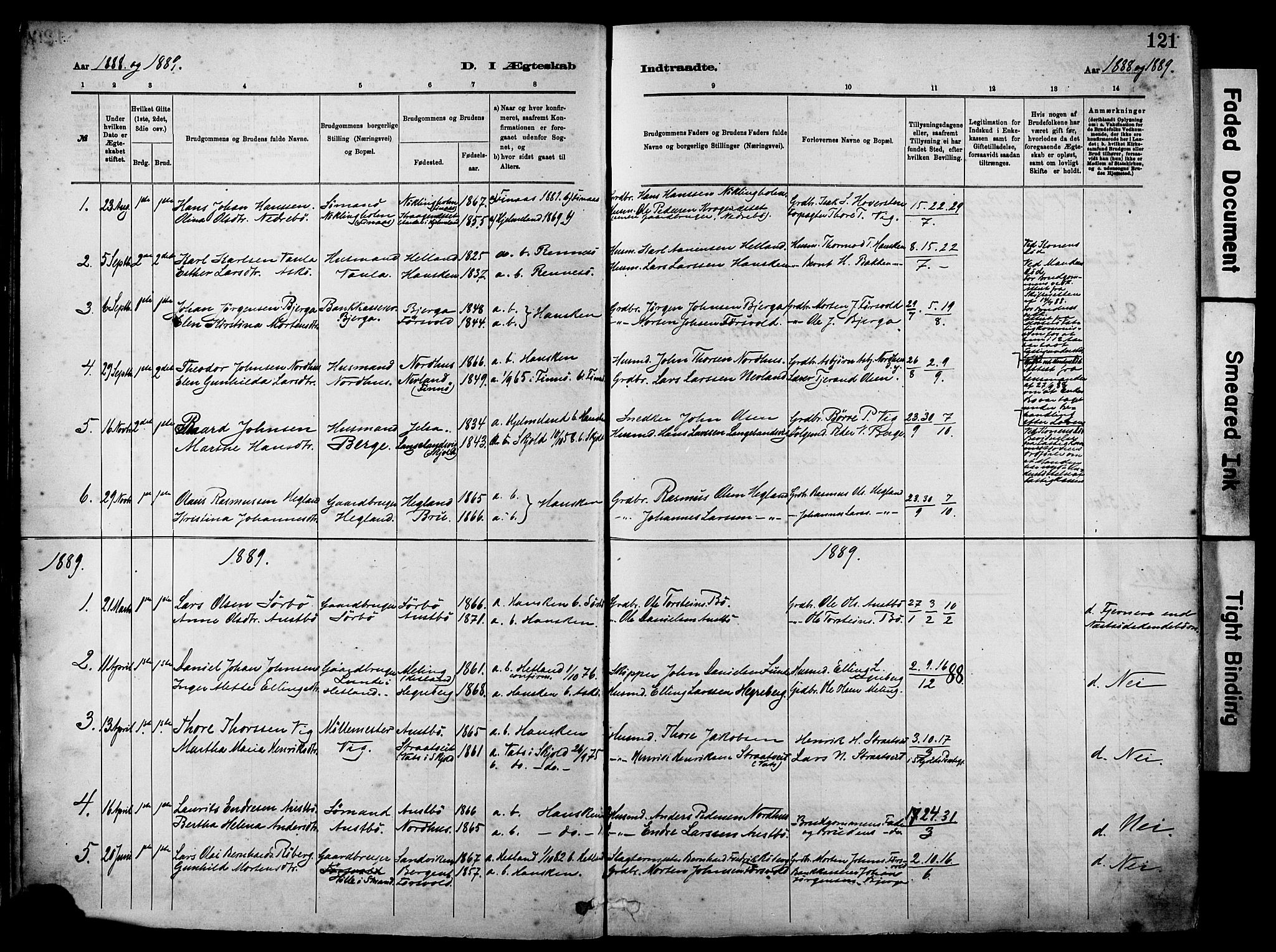 Rennesøy sokneprestkontor, AV/SAST-A -101827/H/Ha/Haa/L0012: Ministerialbok nr. A 13, 1885-1917, s. 121