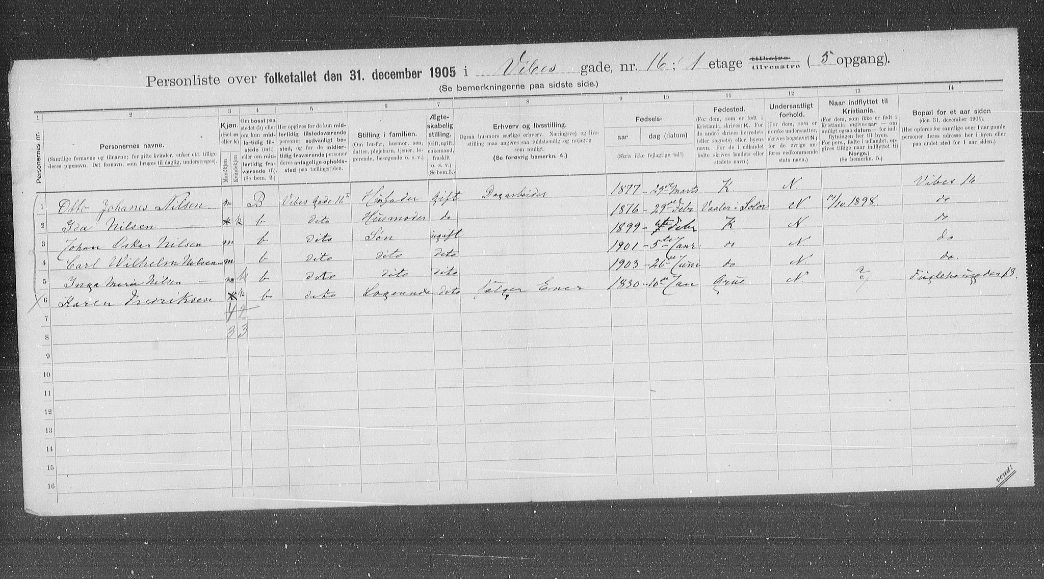 OBA, Kommunal folketelling 31.12.1905 for Kristiania kjøpstad, 1905, s. 64751