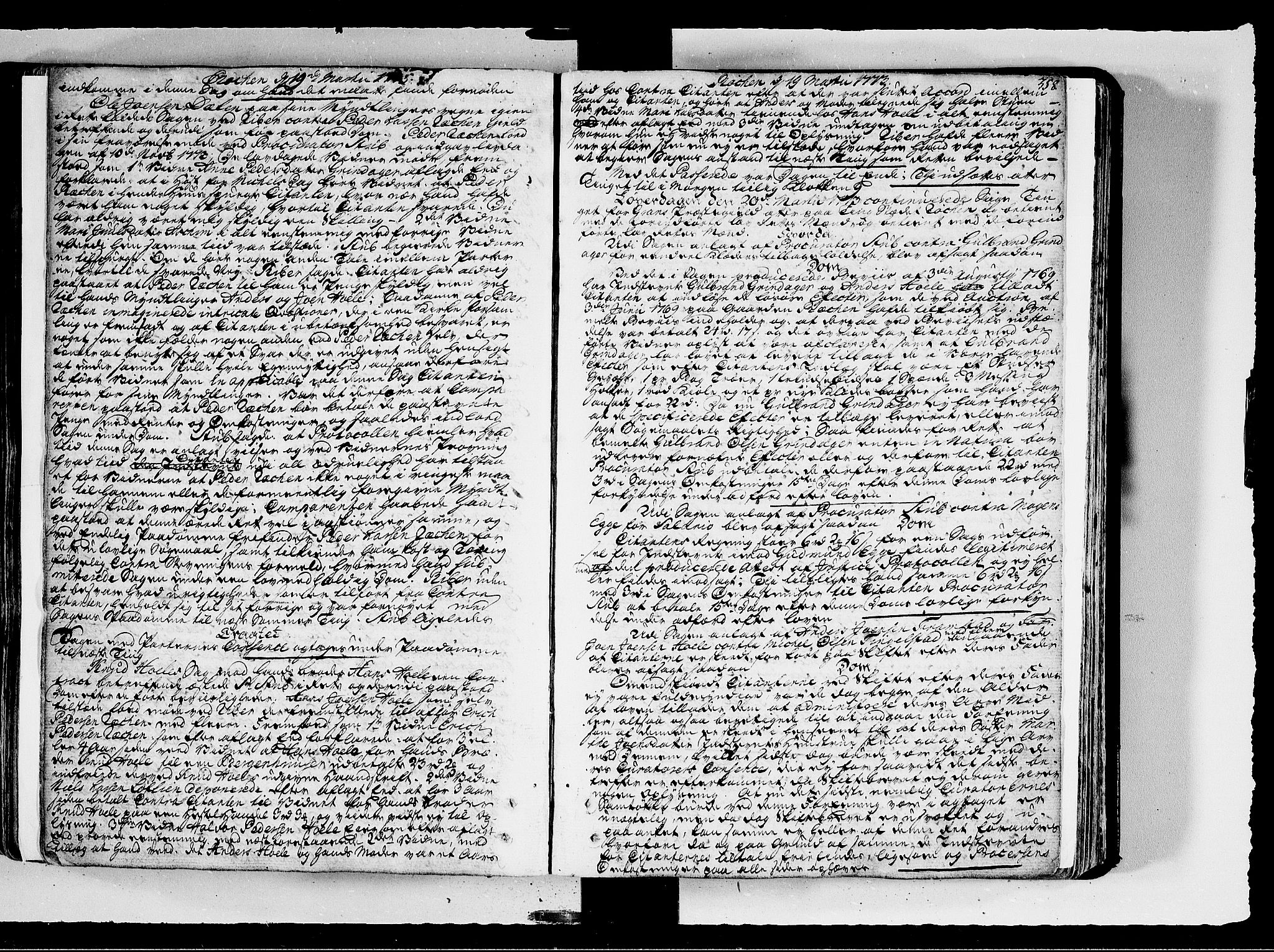 Hadeland, Land og Valdres sorenskriveri, SAH/TING-028/G/Gb/L0071: Tingbok - Valdres, 1768-1776, s. 357b-358a