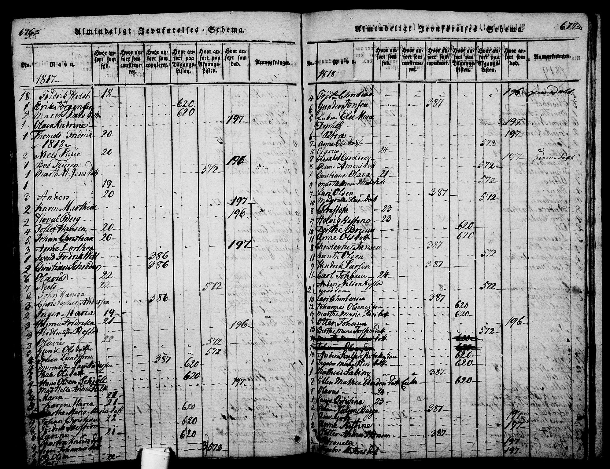 Holmestrand kirkebøker, SAKO/A-346/G/Ga/L0001: Klokkerbok nr. 1, 1814-1848, s. 676-677