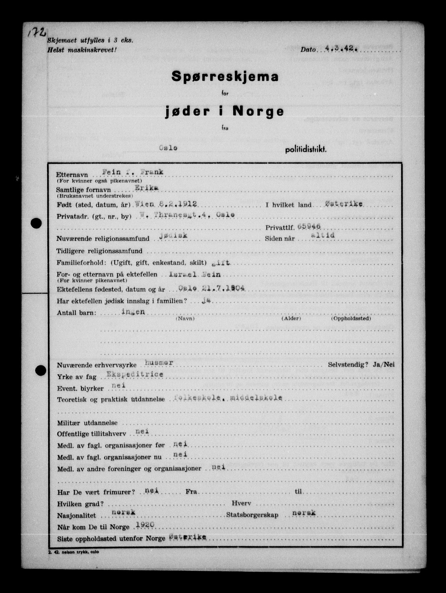 Statspolitiet - Hovedkontoret / Osloavdelingen, AV/RA-S-1329/G/Ga/L0009: Spørreskjema for jøder i Norge, Oslo Alexander-Gutman, 1942, s. 520