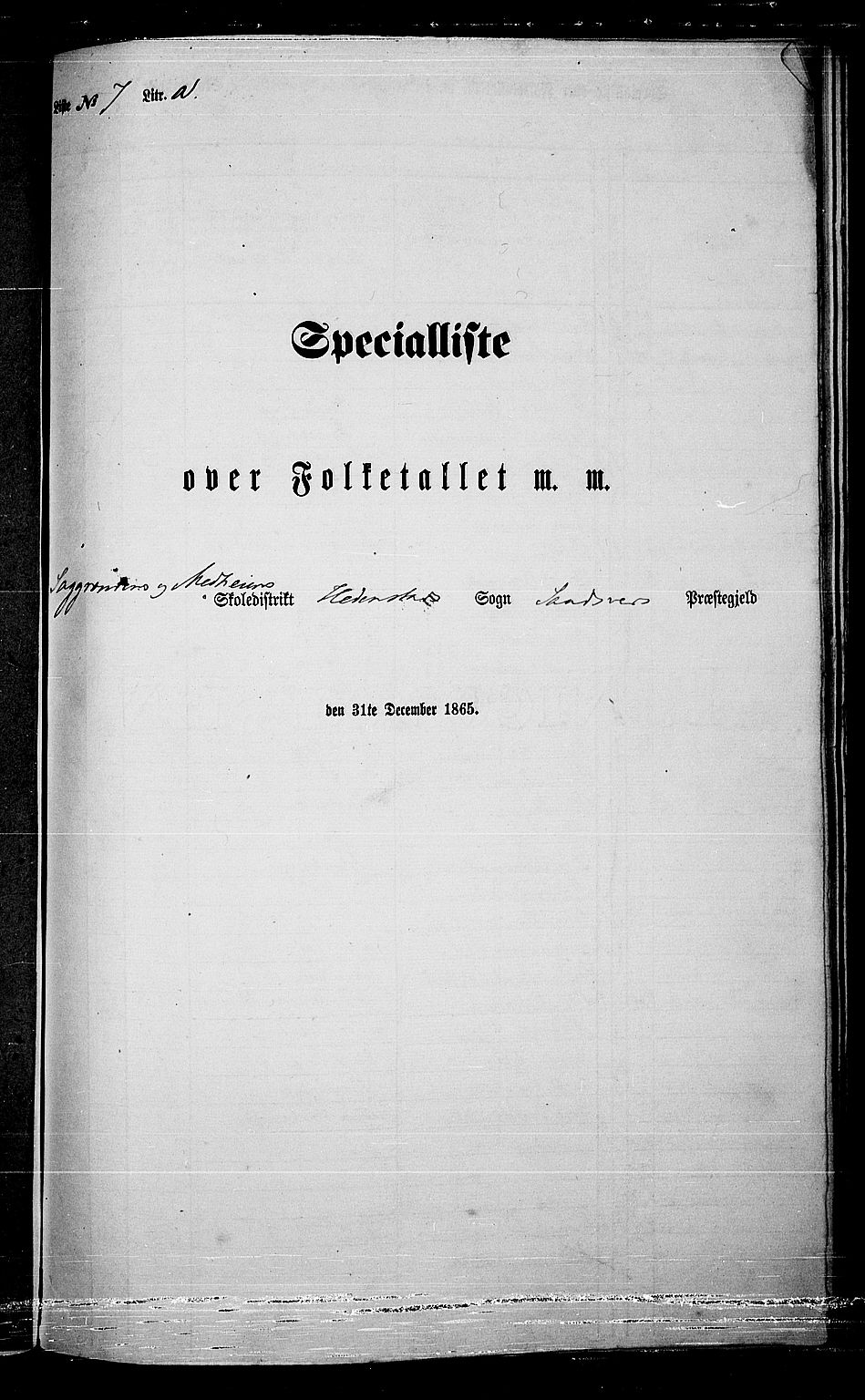 RA, Folketelling 1865 for 0629P Sandsvær prestegjeld, 1865, s. 152