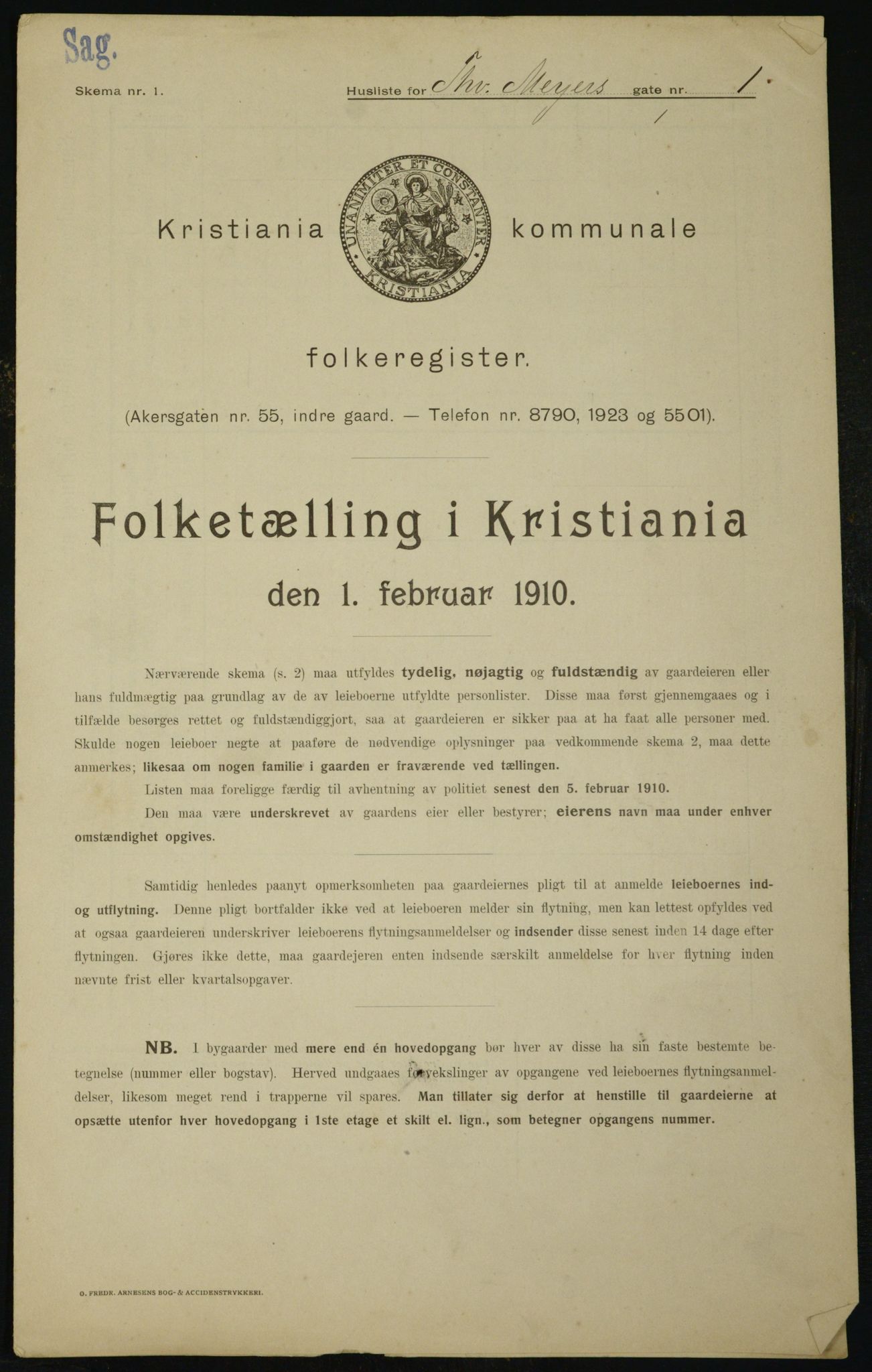 OBA, Kommunal folketelling 1.2.1910 for Kristiania, 1910, s. 103912