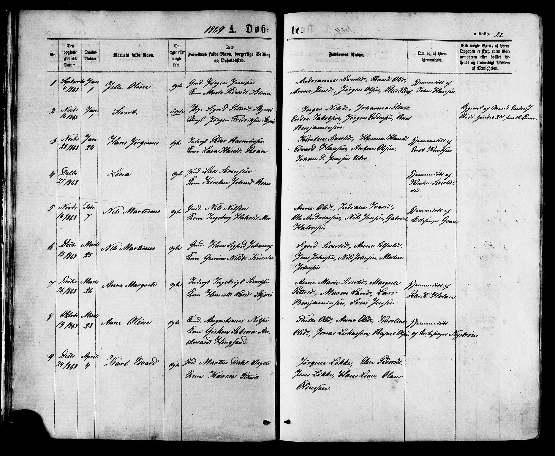 Ministerialprotokoller, klokkerbøker og fødselsregistre - Sør-Trøndelag, SAT/A-1456/657/L0706: Ministerialbok nr. 657A07, 1867-1878, s. 22