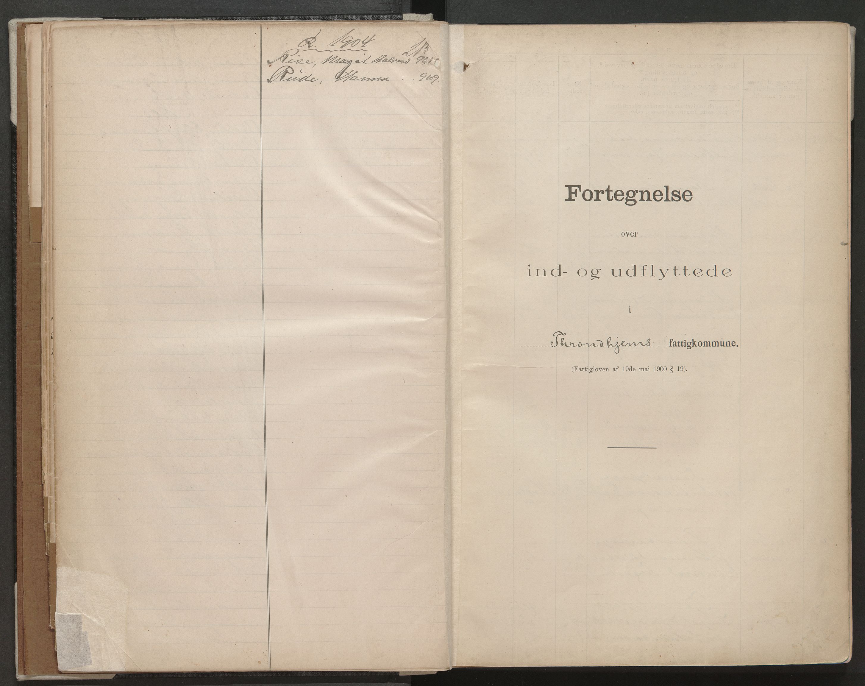 Trondheim folkeregister, AV/SAT-A-1608/1/F/Fa/L0002: Inn- og utflyttede, 1902-1904