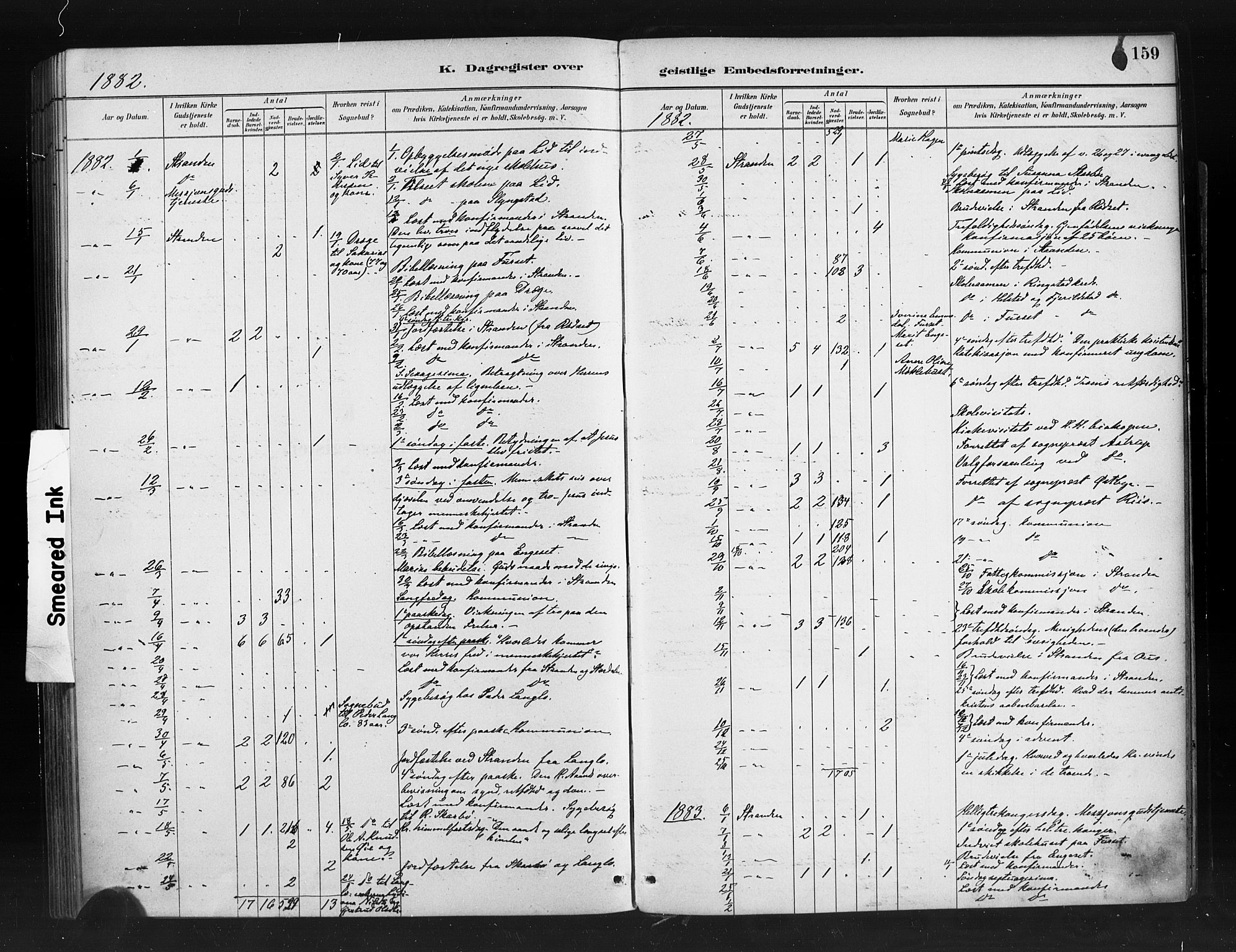 Ministerialprotokoller, klokkerbøker og fødselsregistre - Møre og Romsdal, SAT/A-1454/520/L0283: Ministerialbok nr. 520A12, 1882-1898, s. 159