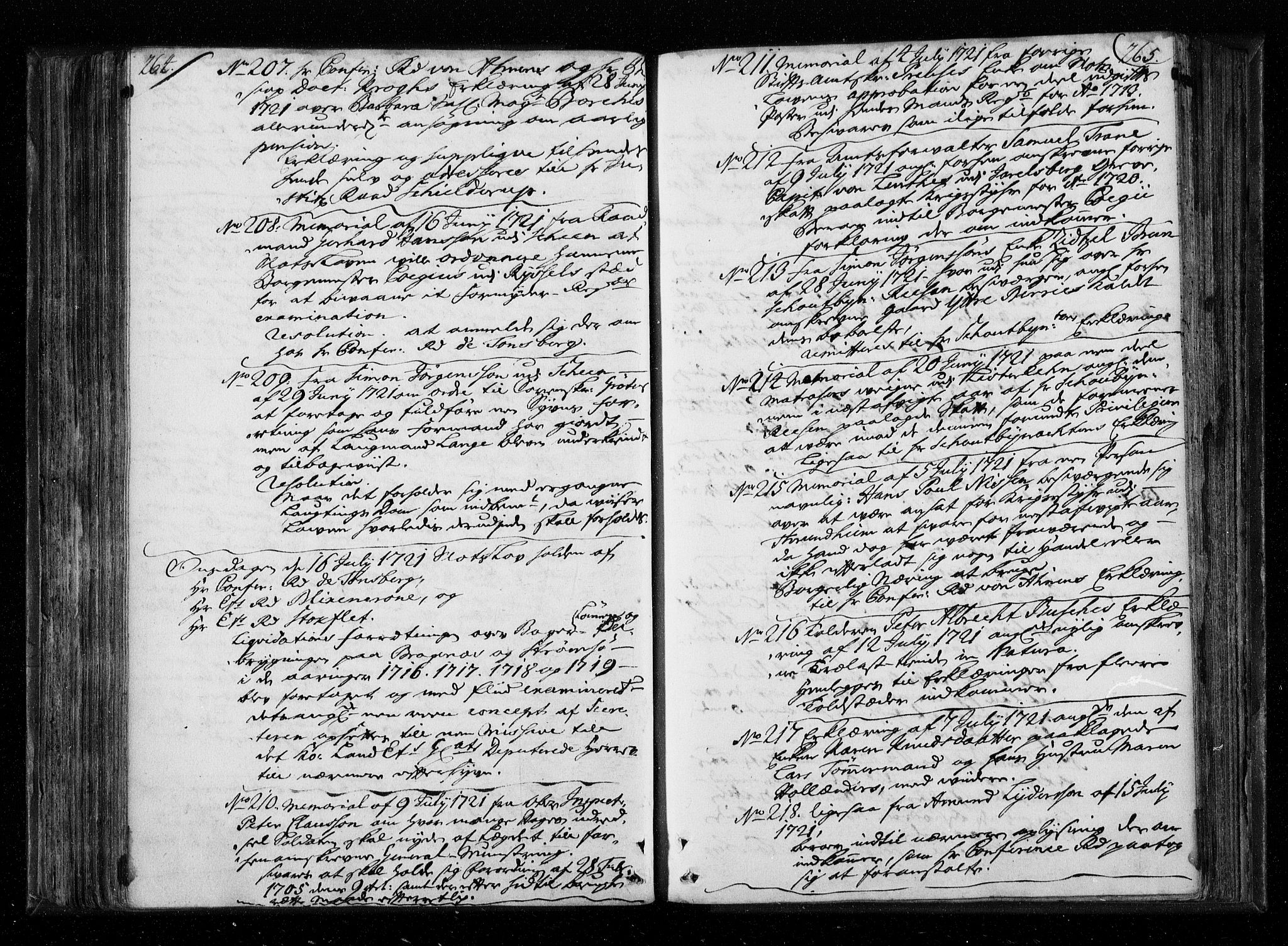 Stattholderembetet 1572-1771, AV/RA-EA-2870/Aa/L0010: Voteringsprotokoll (konseptprotokoll), 1719-1722, s. 264-265