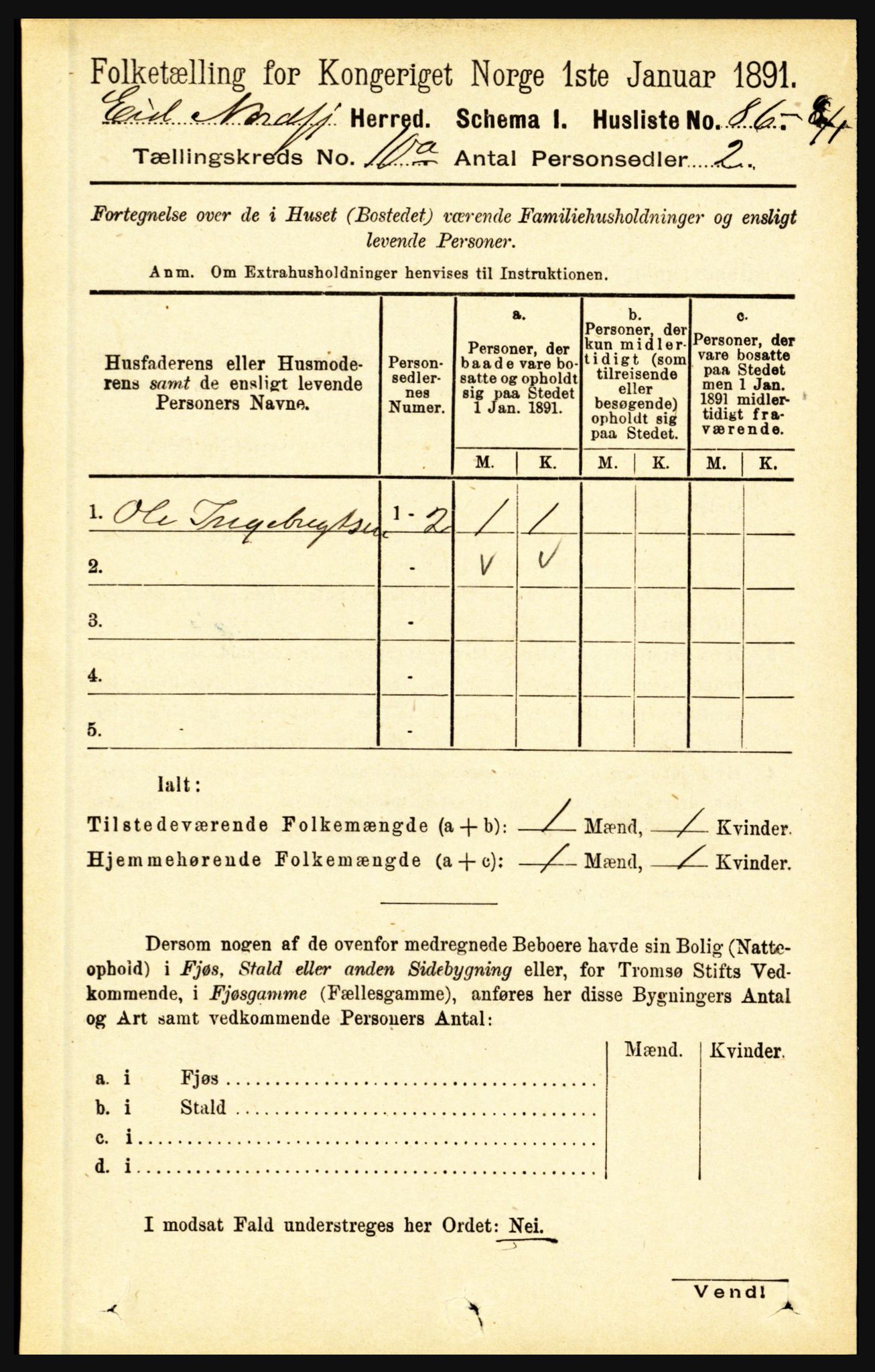 RA, Folketelling 1891 for 1443 Eid herred, 1891, s. 2819