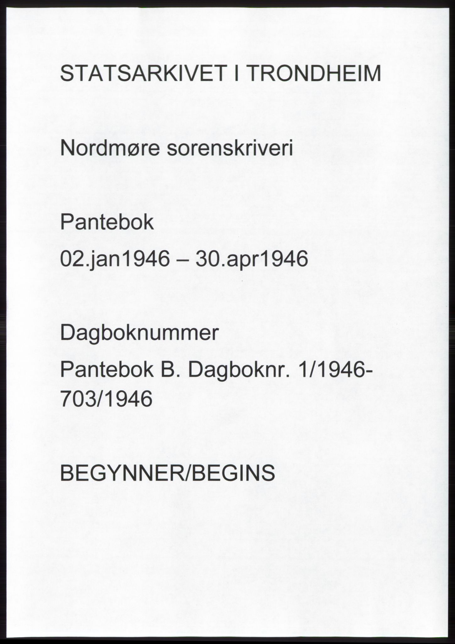 Nordmøre sorenskriveri, AV/SAT-A-4132/1/2/2Ca: Pantebok nr. B93b, 1946-1946