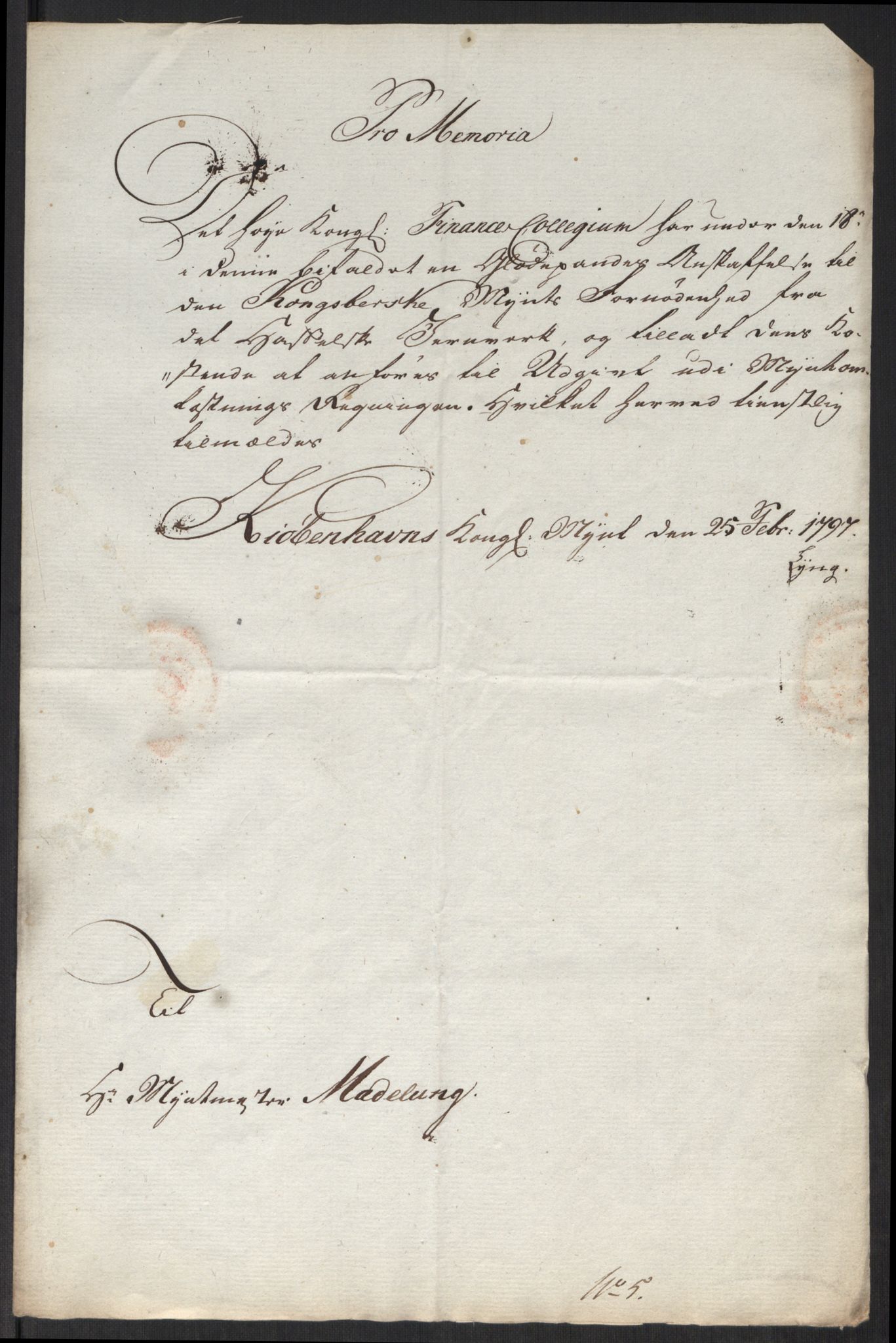 Rentekammeret inntil 1814, Realistisk ordnet avdeling, AV/RA-EA-4070/Oa/L0008: [Y6]: Embetsbrev til myntmesteren på Kongsberg (1797-1806 og 1808-1813), 1797-1813, s. 67